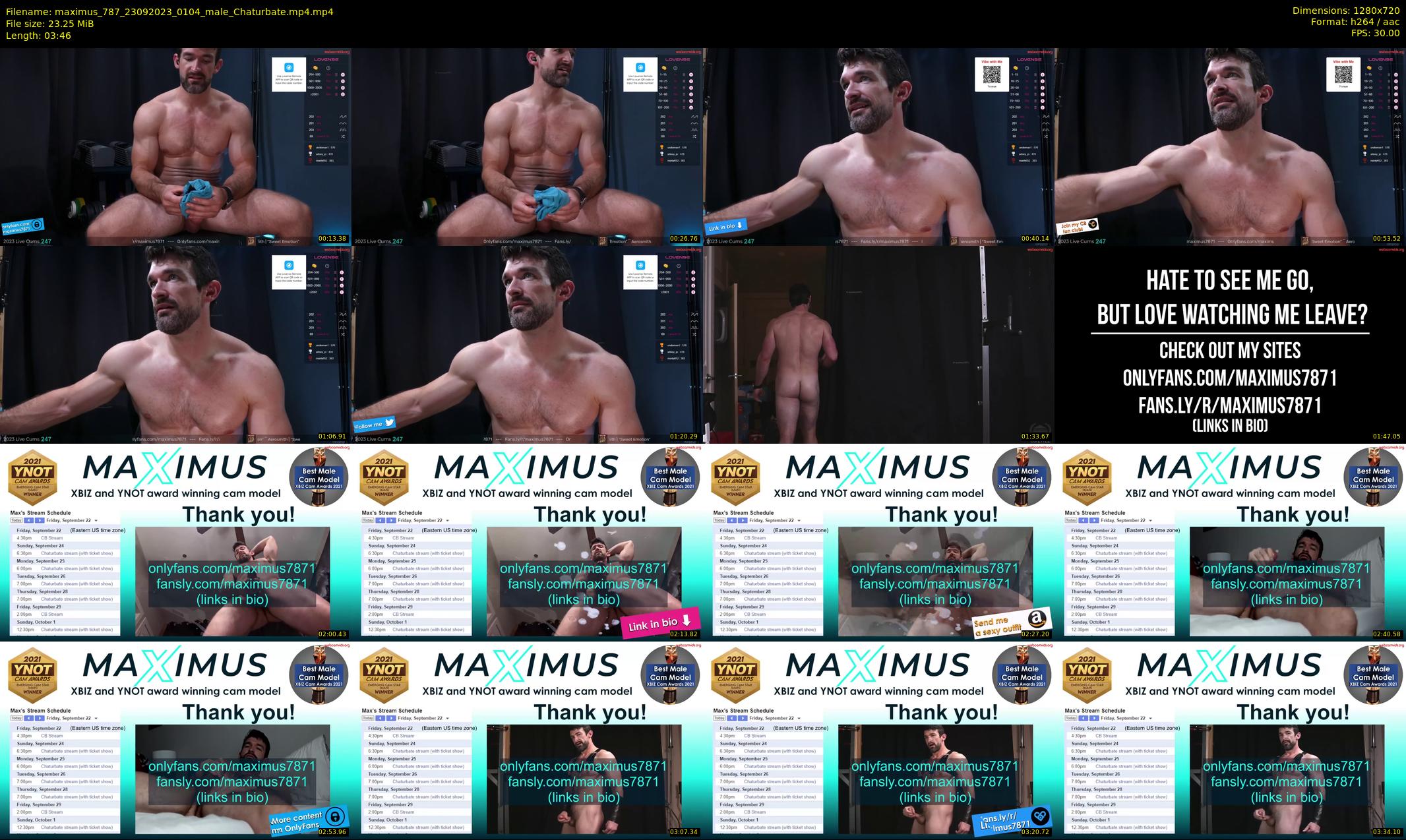 maximus_787 — 4 minute Chaturbate male cam show recording, 720p, Sep 23, 2023