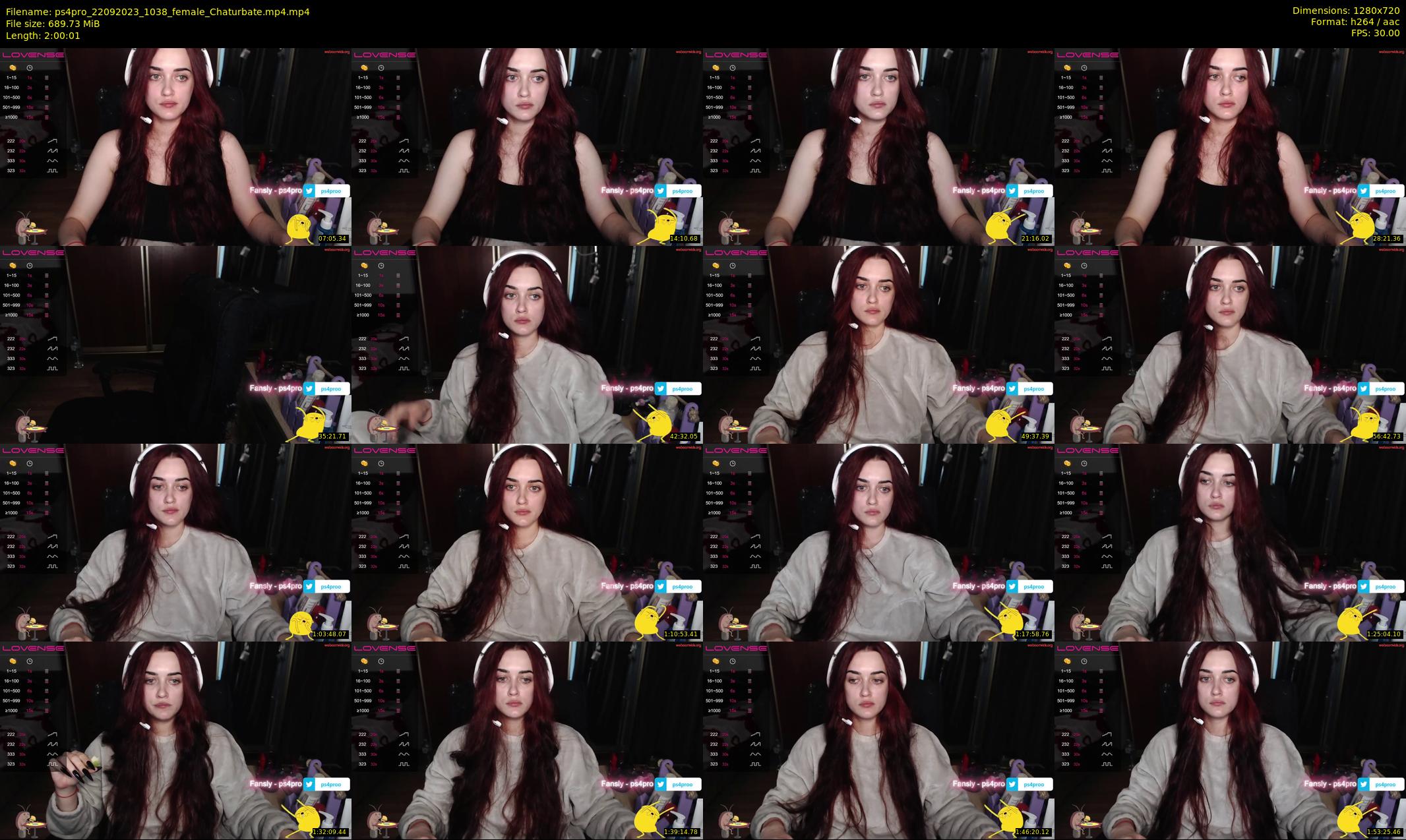 ps4pro — 121 minute Chaturbate female cam show recording, 720p, Sep 22, 2023