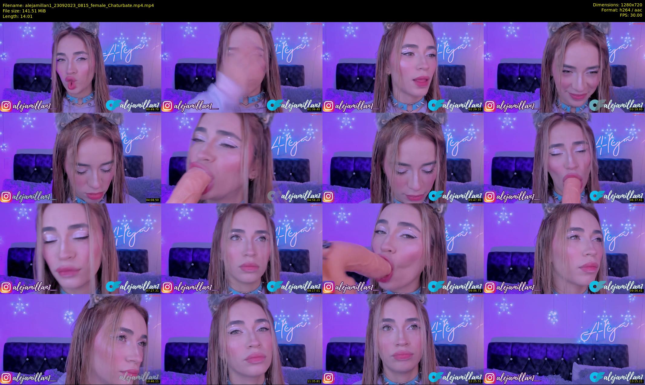 alejamillan1 — 15 minute Chaturbate female cam show recording, 720p, Sep 23, 2023