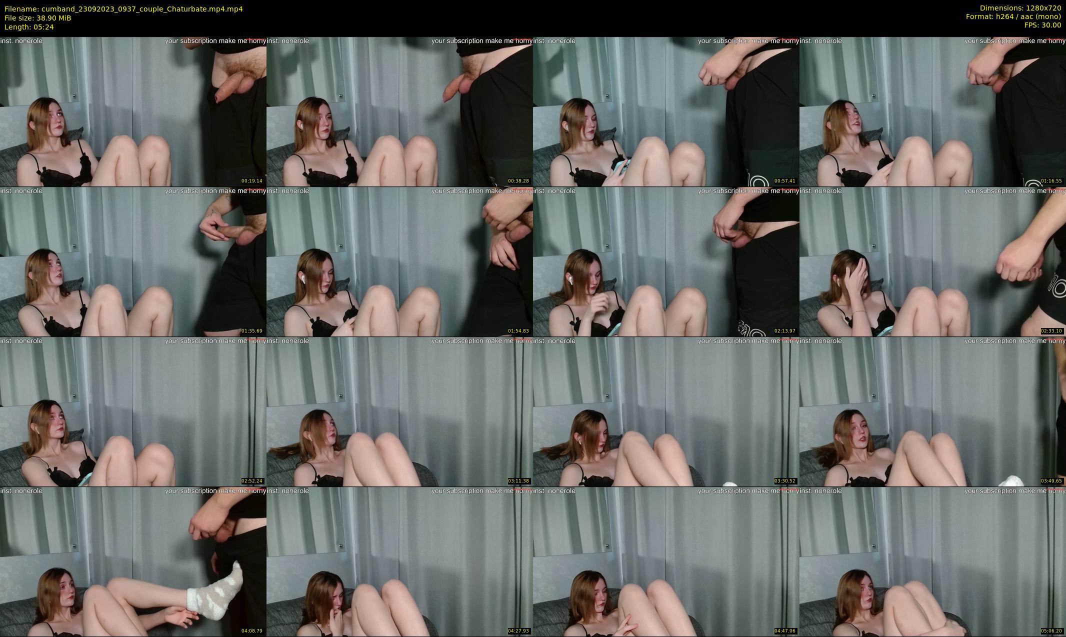 cumband — 6 minute Chaturbate couple cam show recording, 720p, Sep 23, 2023