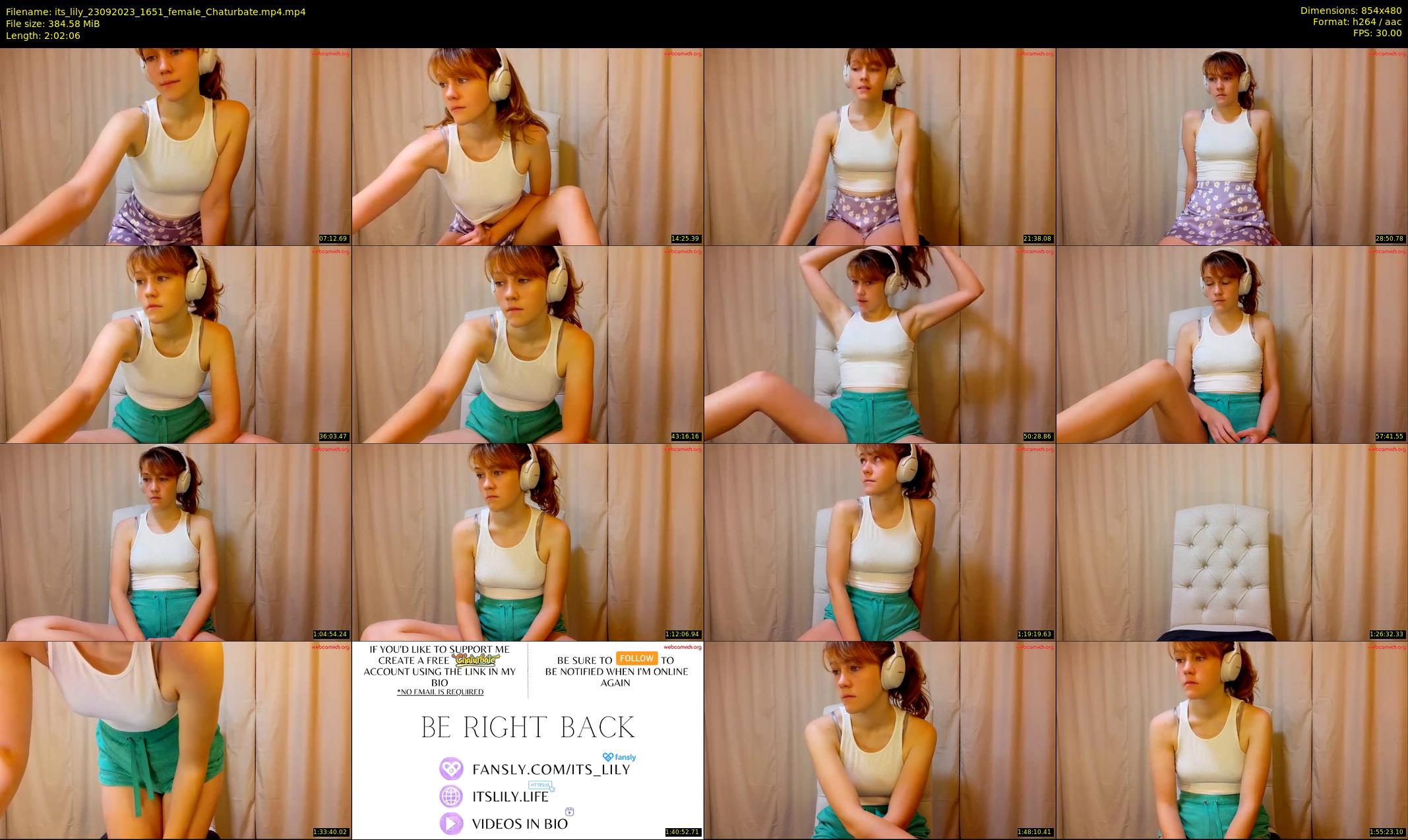 its_lily — 123 minute Chaturbate female cam show recording, 480p, Sep 23, 2023