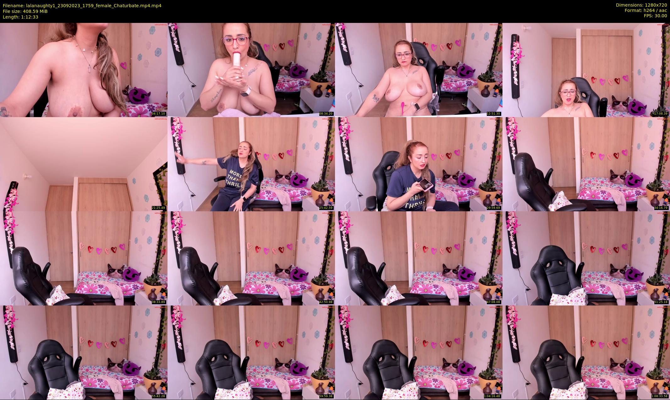 lalanaughty1 — 73 minute Chaturbate female cam show recording, 720p, Sep 23, 2023