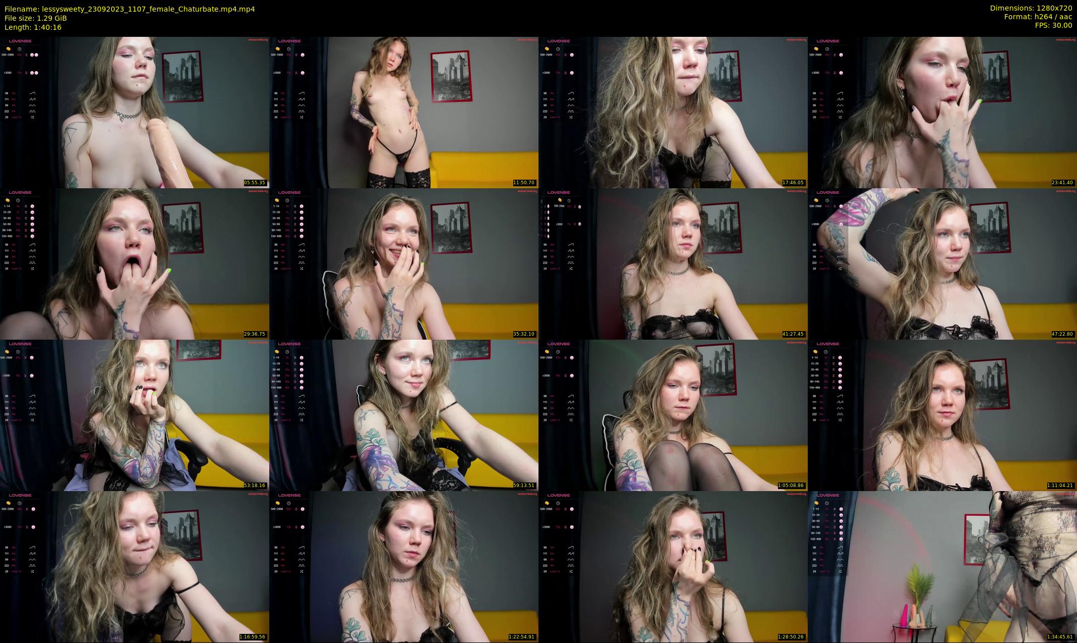 lessysweety — 101 minute Chaturbate female cam show recording, 720p, Sep 23, 2023