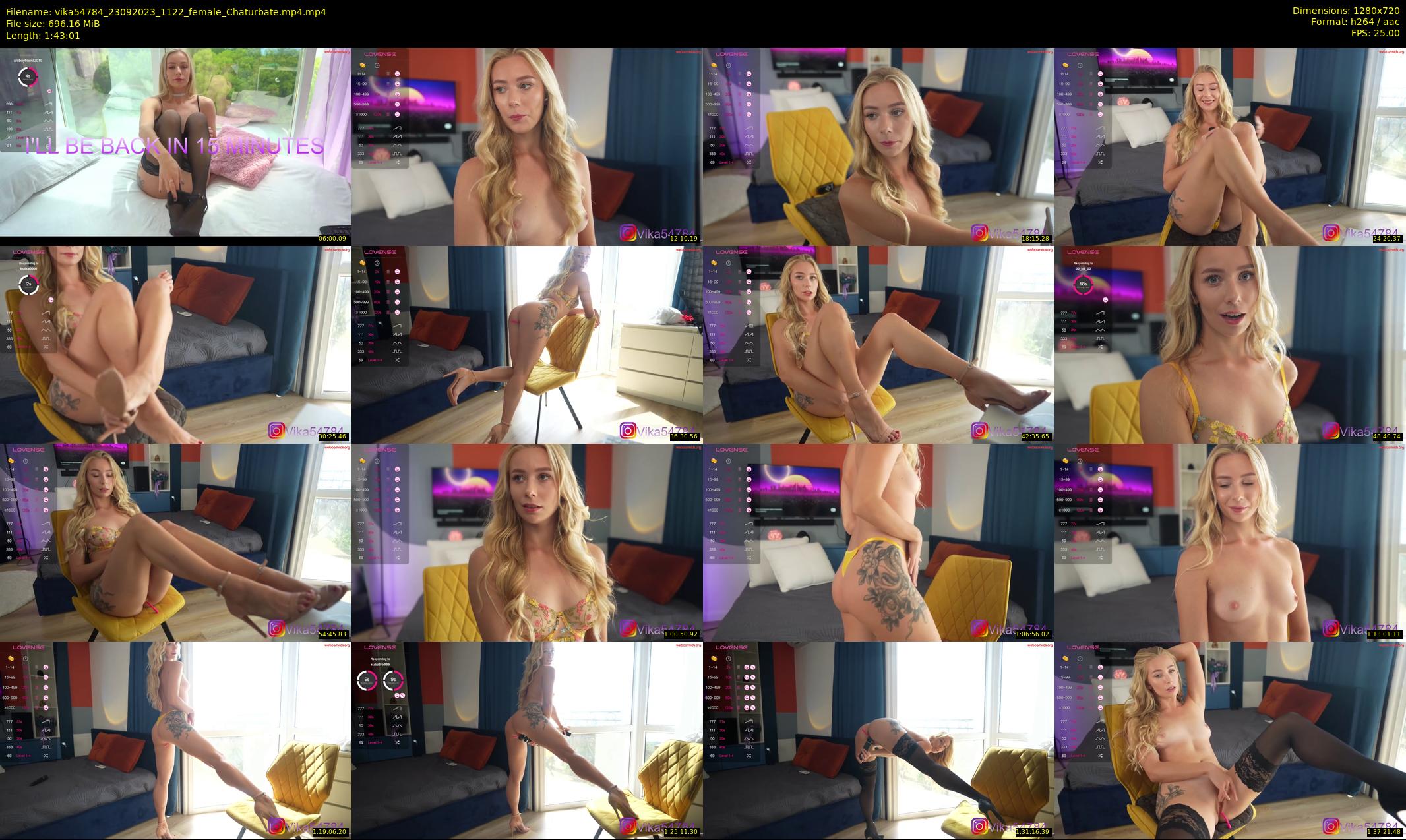 vika54784 — 104 minute Chaturbate female cam show recording, 720p, Sep 23, 2023