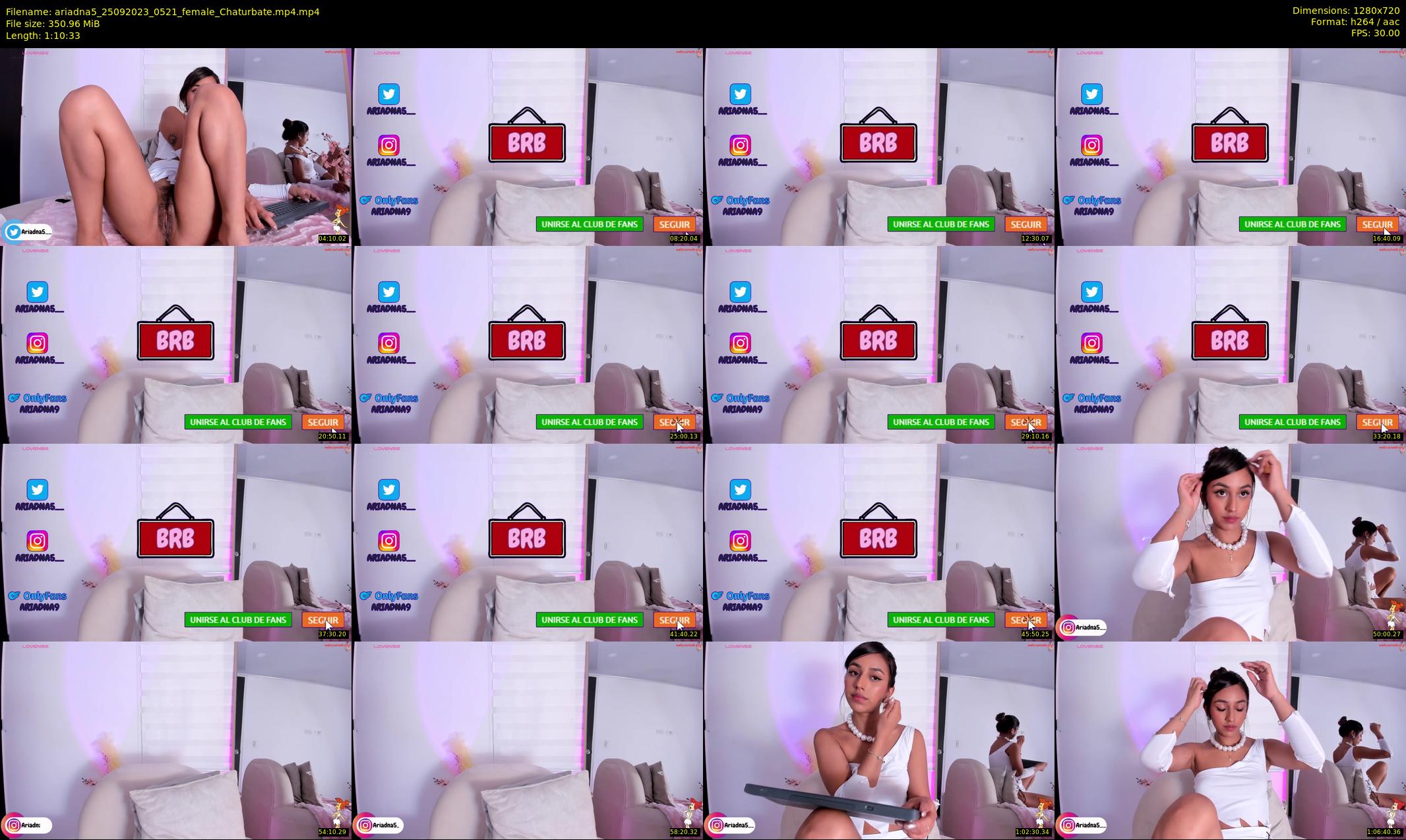 ariadna5 — 71 minute Chaturbate female cam show recording, 720p, Sep 25, 2023