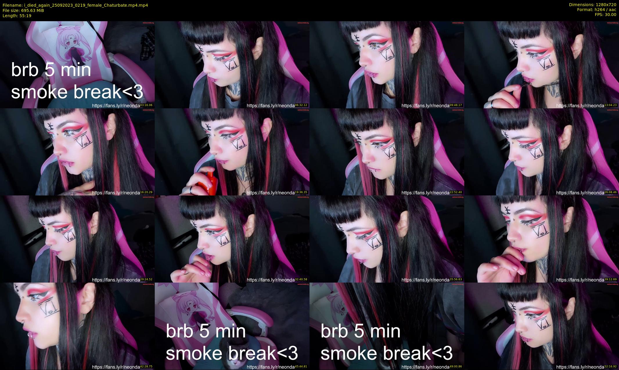 i_died_again — 56 minute Chaturbate female cam show recording, 720p, Sep 25, 2023