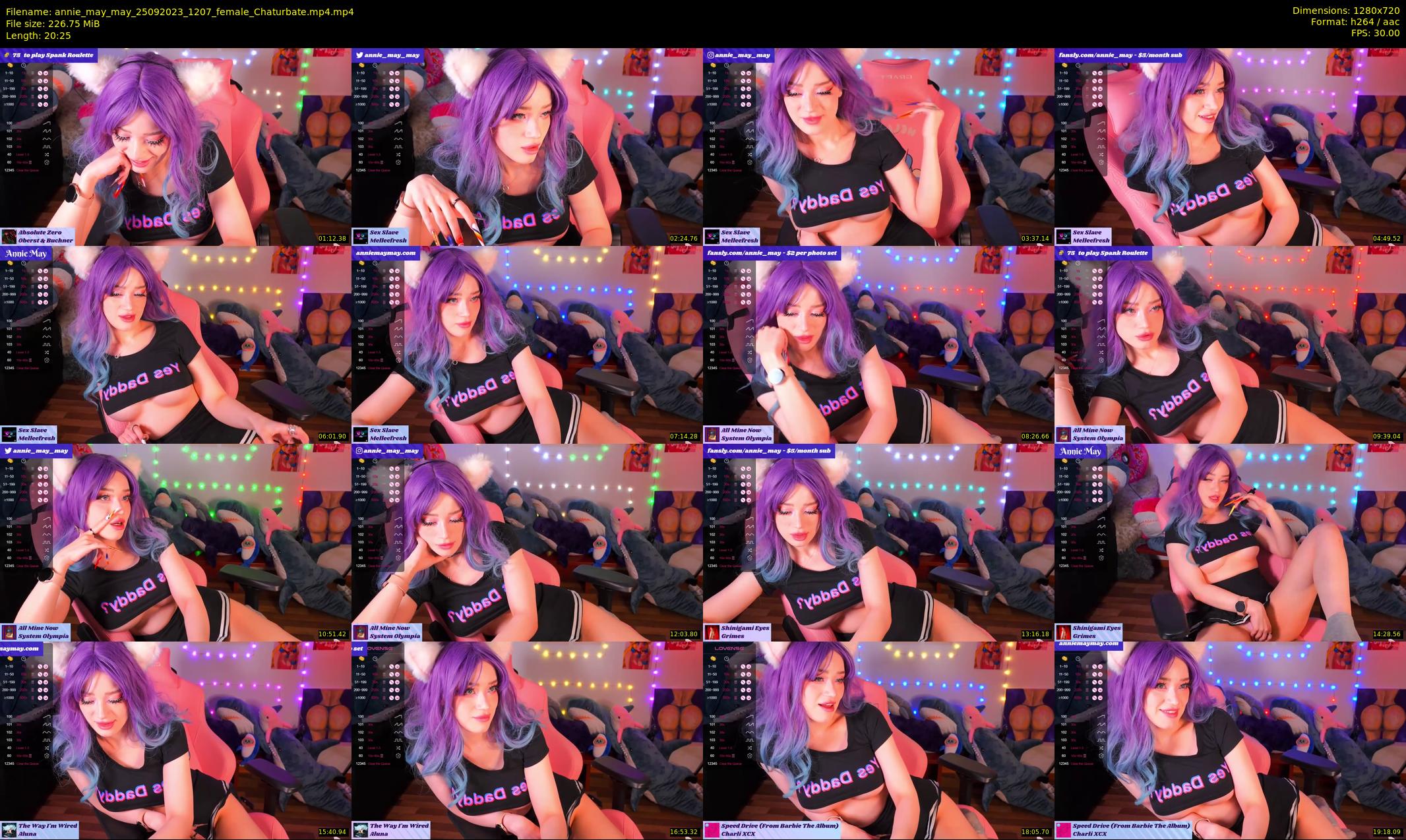 annie_may_may — 21 minute Chaturbate female cam show recording, 720p, Sep 25, 2023