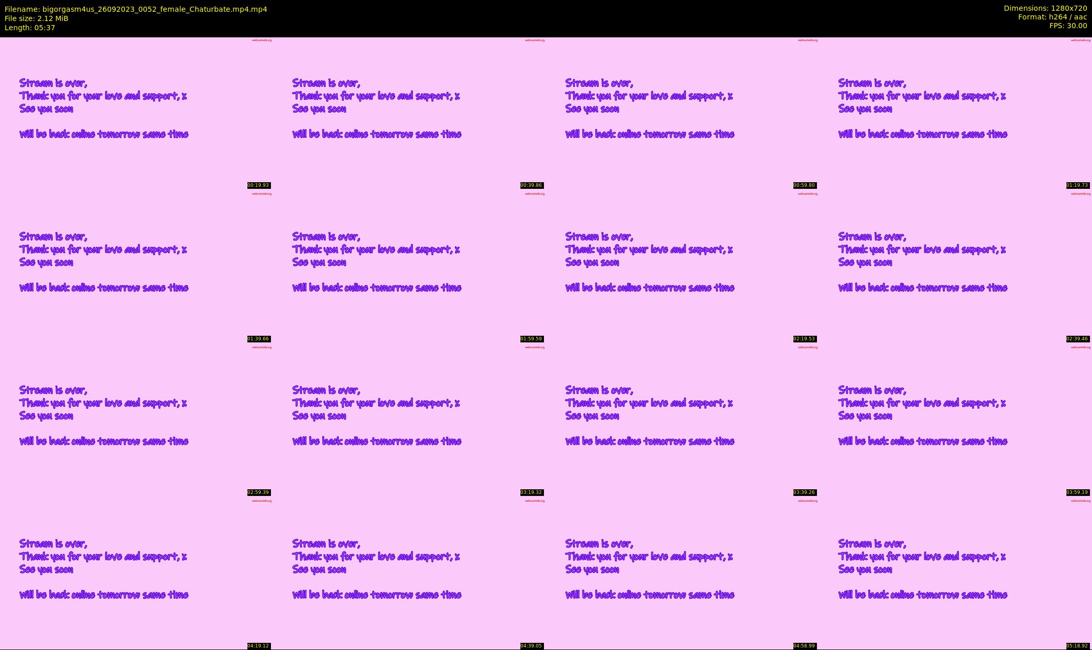 bigorgasm4us — 6 minute Chaturbate female cam show recording, 720p, Sep 26, 2023