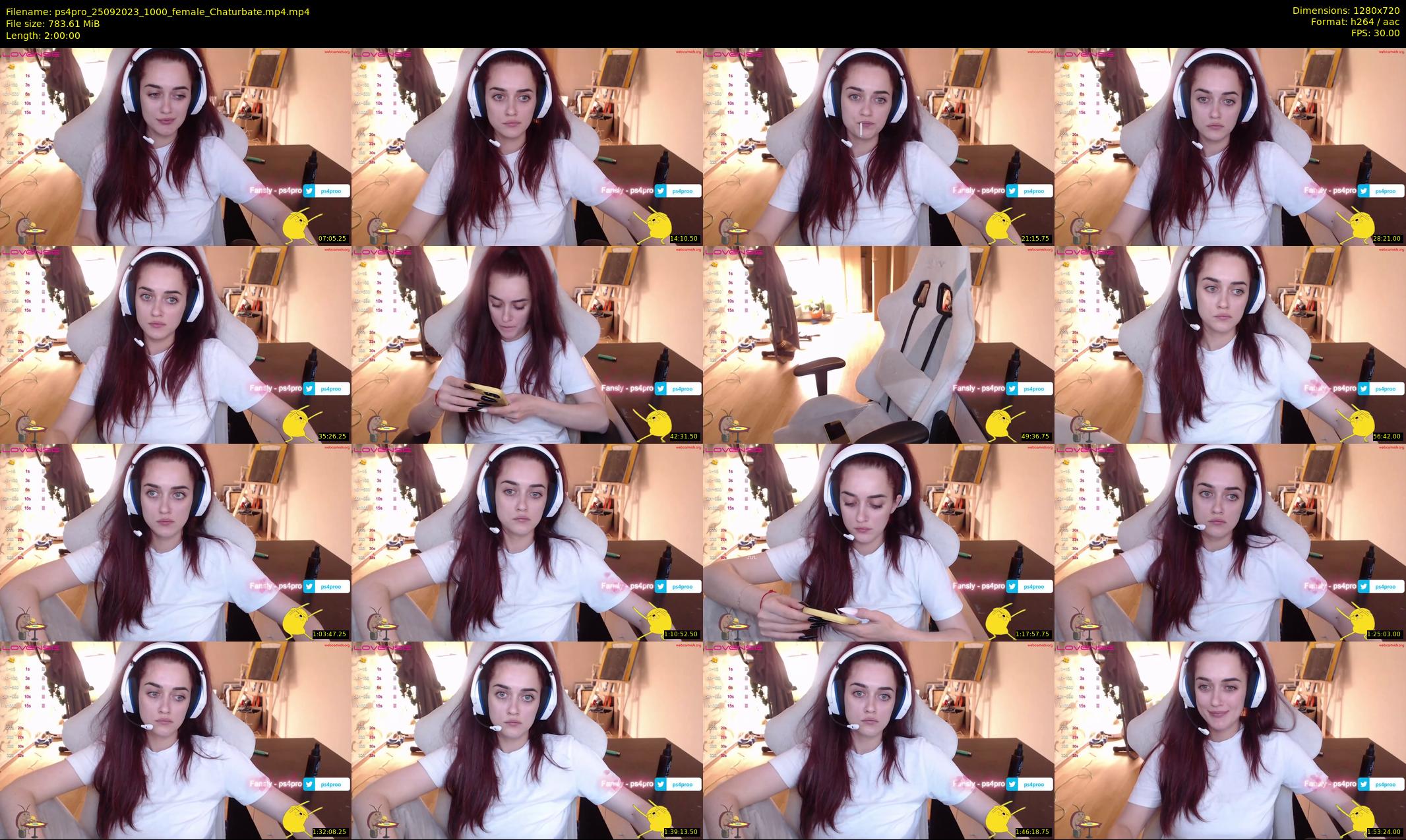 ps4pro — 120 minute Chaturbate female cam show recording, 720p, Sep 25, 2023
