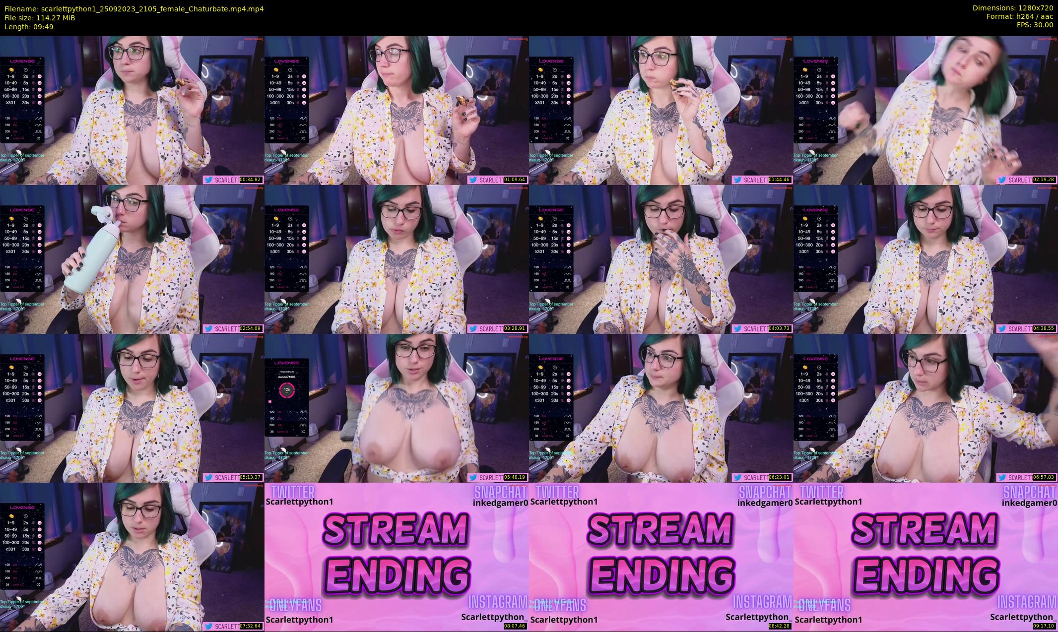 scarlettpython1 — 10 minute Chaturbate female cam show recording, 720p, Sep 25, 2023