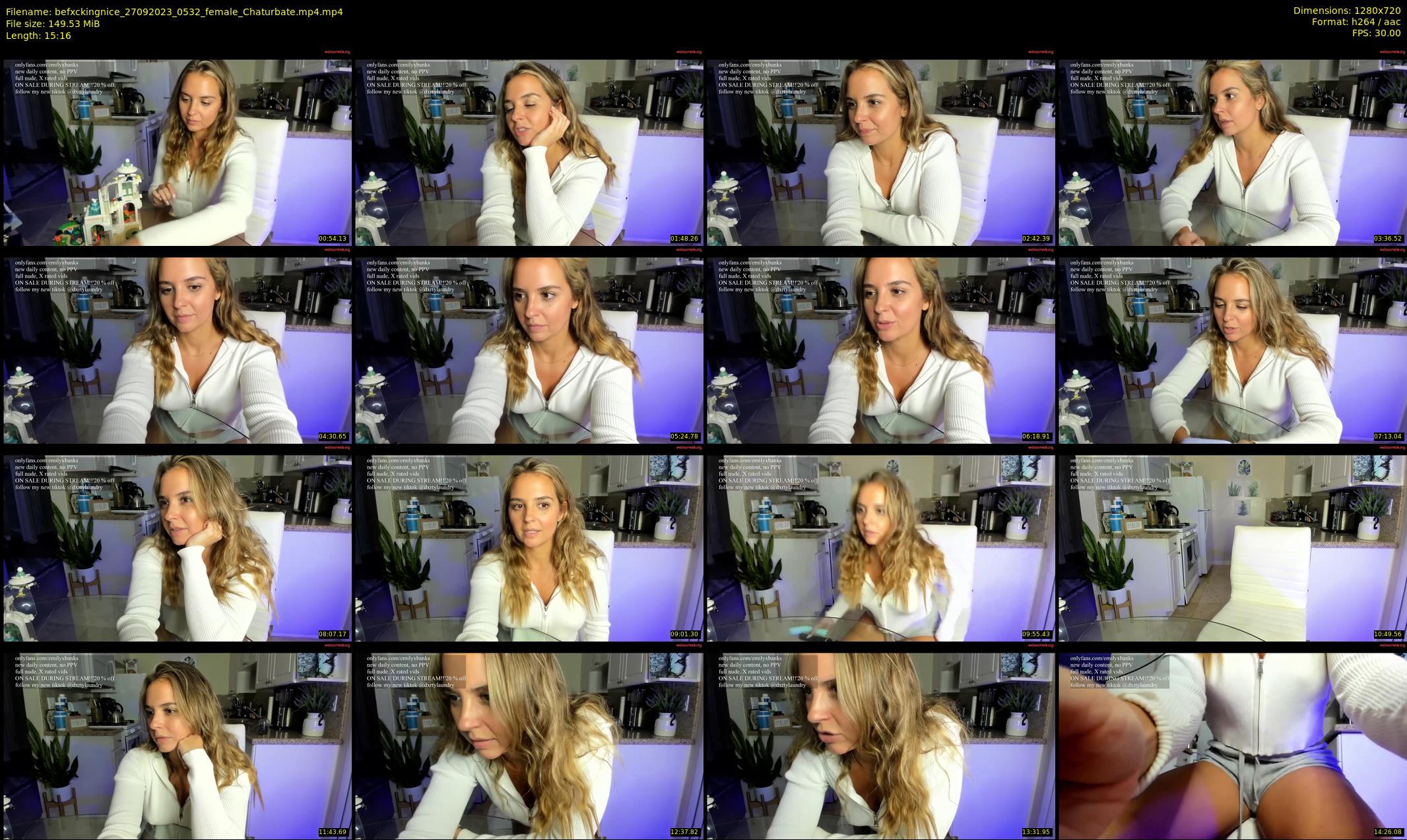 befxckingnice — 16 minute Chaturbate female cam show recording, 720p, Sep 27, 2023