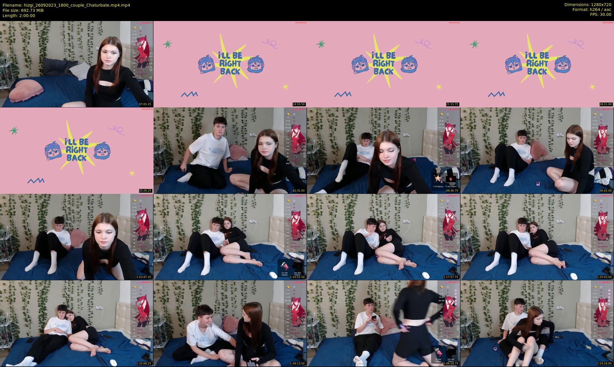 hizgi — 120 minute Chaturbate couple cam show recording, 720p, Sep 26, 2023