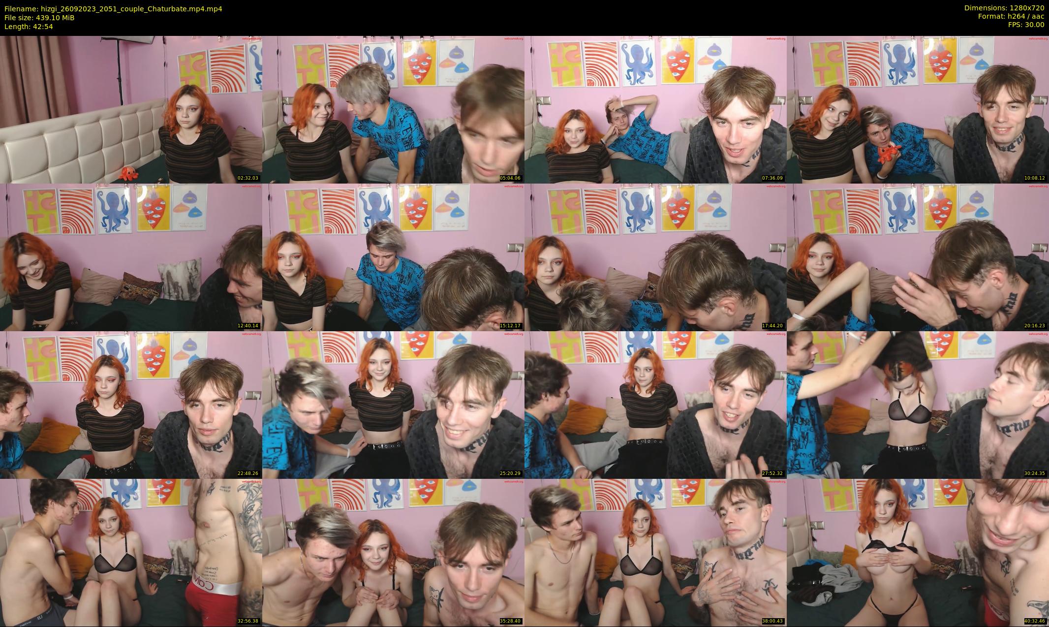 hizgi — 43 minute Chaturbate couple cam show recording, 720p, Sep 26, 2023