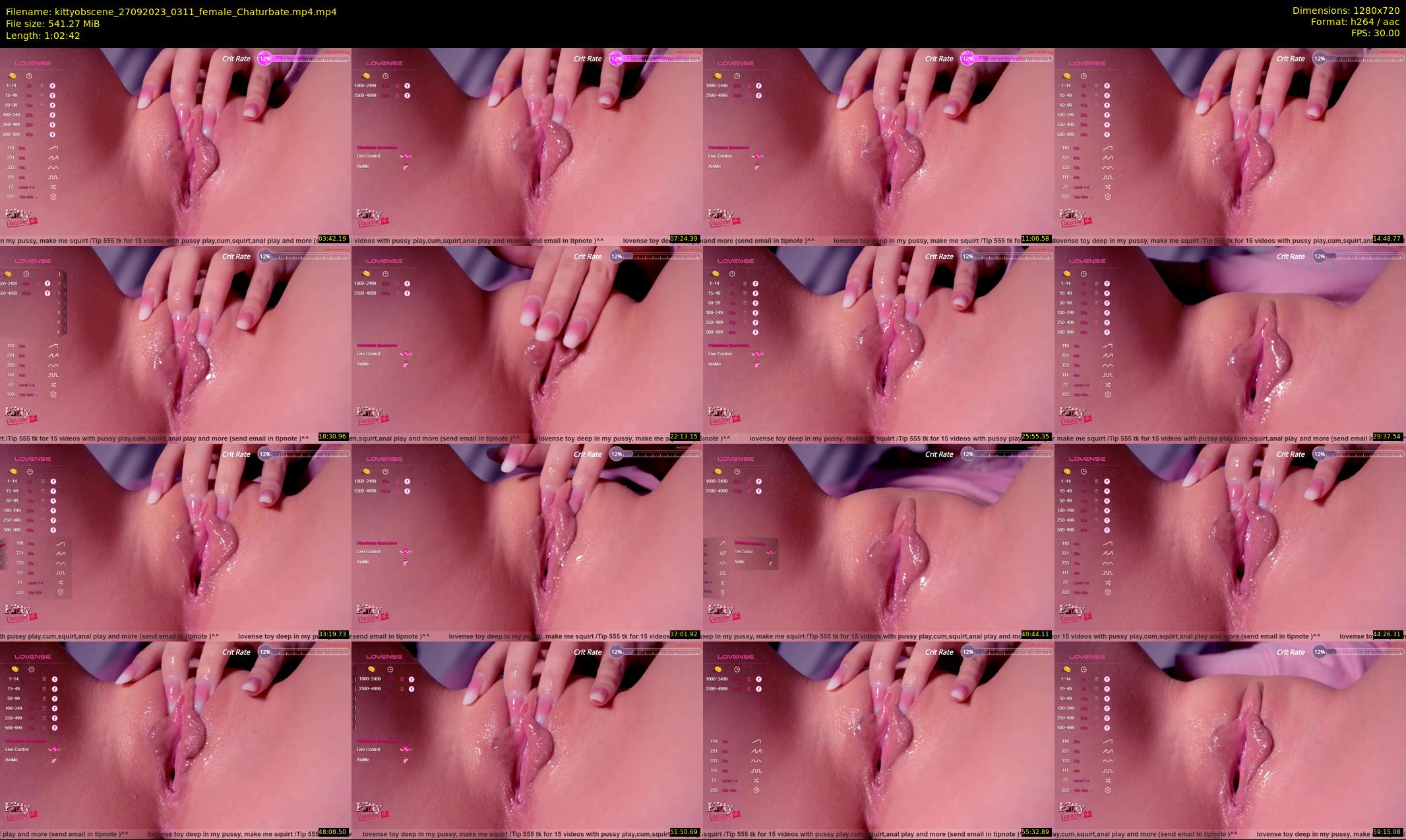 kittyobscene — 63 minute Chaturbate female cam show recording, 720p, Sep 27, 2023