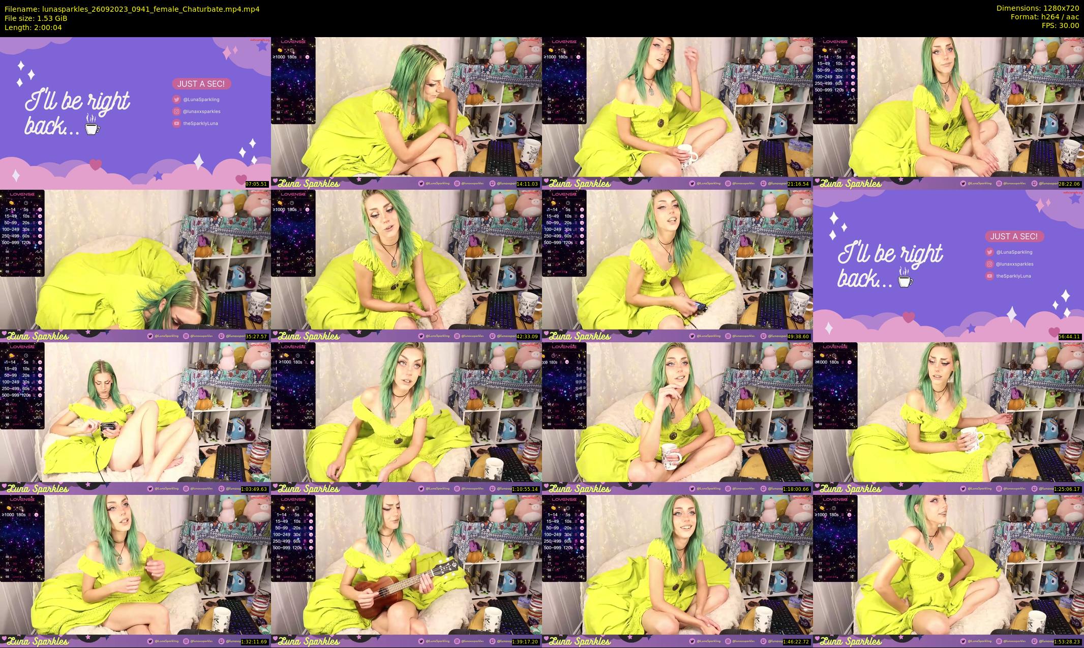 lunasparkles — 121 minute Chaturbate female cam show recording, 720p, Sep 26, 2023