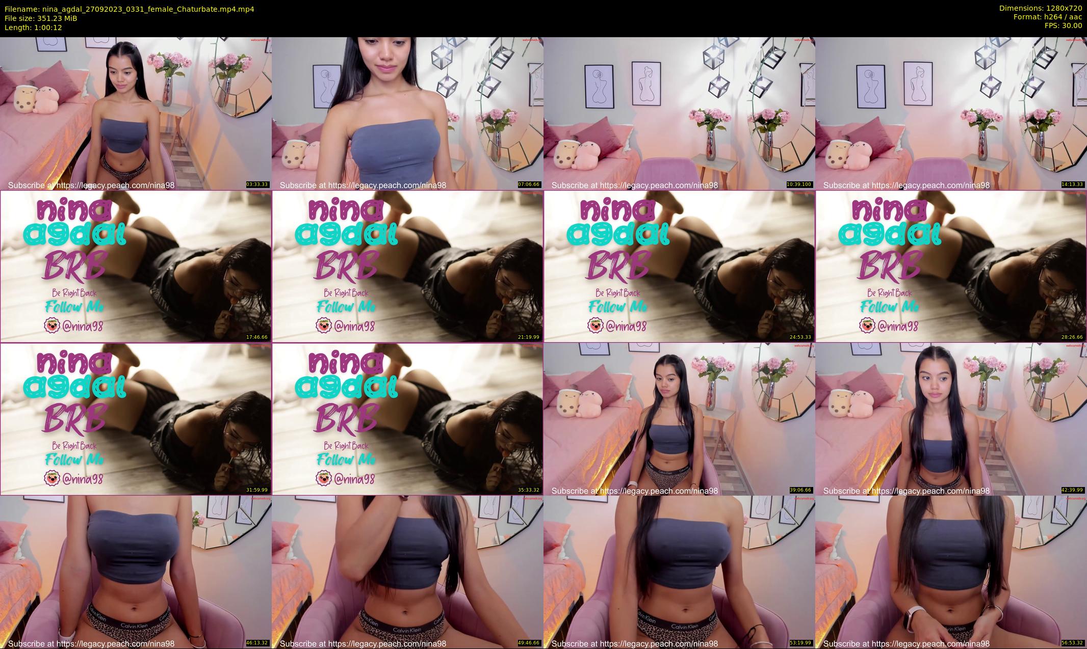 nina_agdal — 61 minute Chaturbate female cam show recording, 720p, Sep 27, 2023