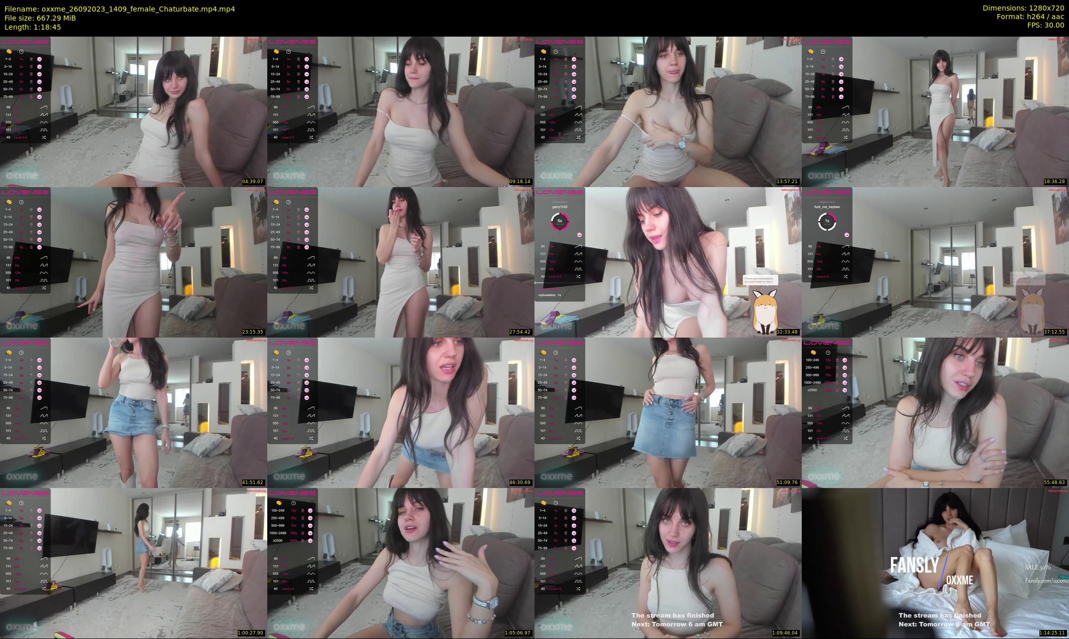 oxxme — 79 minute Chaturbate female cam show recording, 720p, Sep 26, 2023