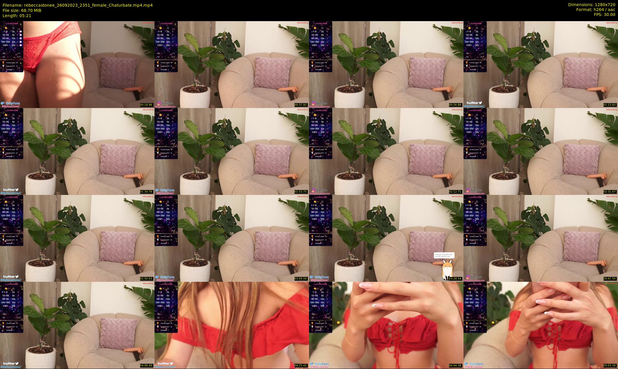 rebeccastonee — 6 minute Chaturbate female cam show recording, 720p, Sep 26, 2023