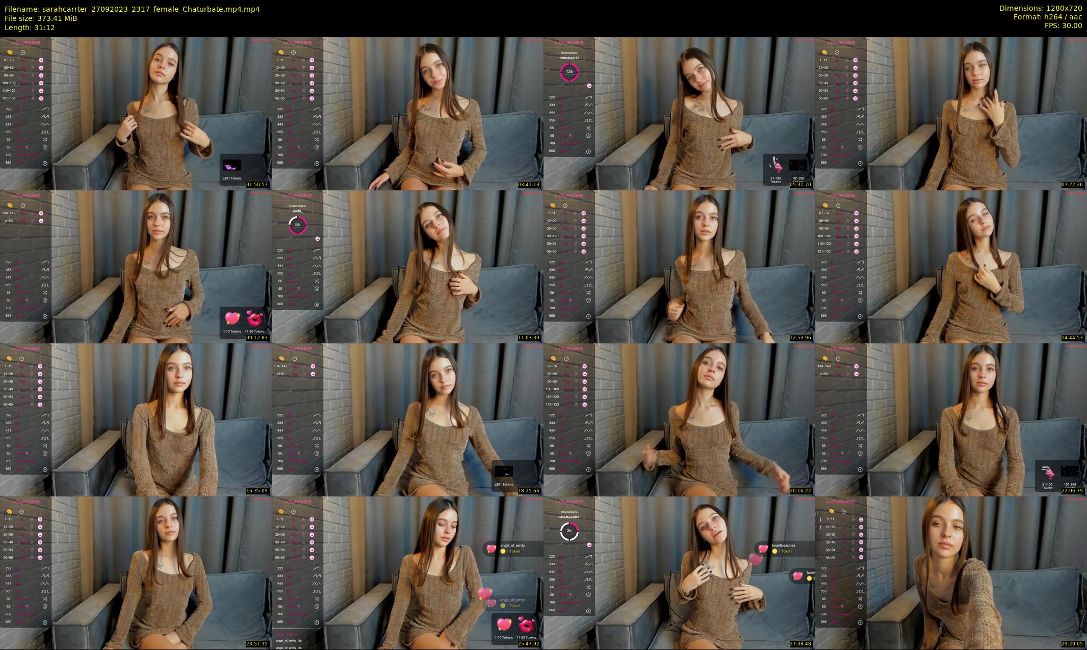 sarahcarrter — 32 minute Chaturbate female cam show recording, 720p, Sep 27, 2023