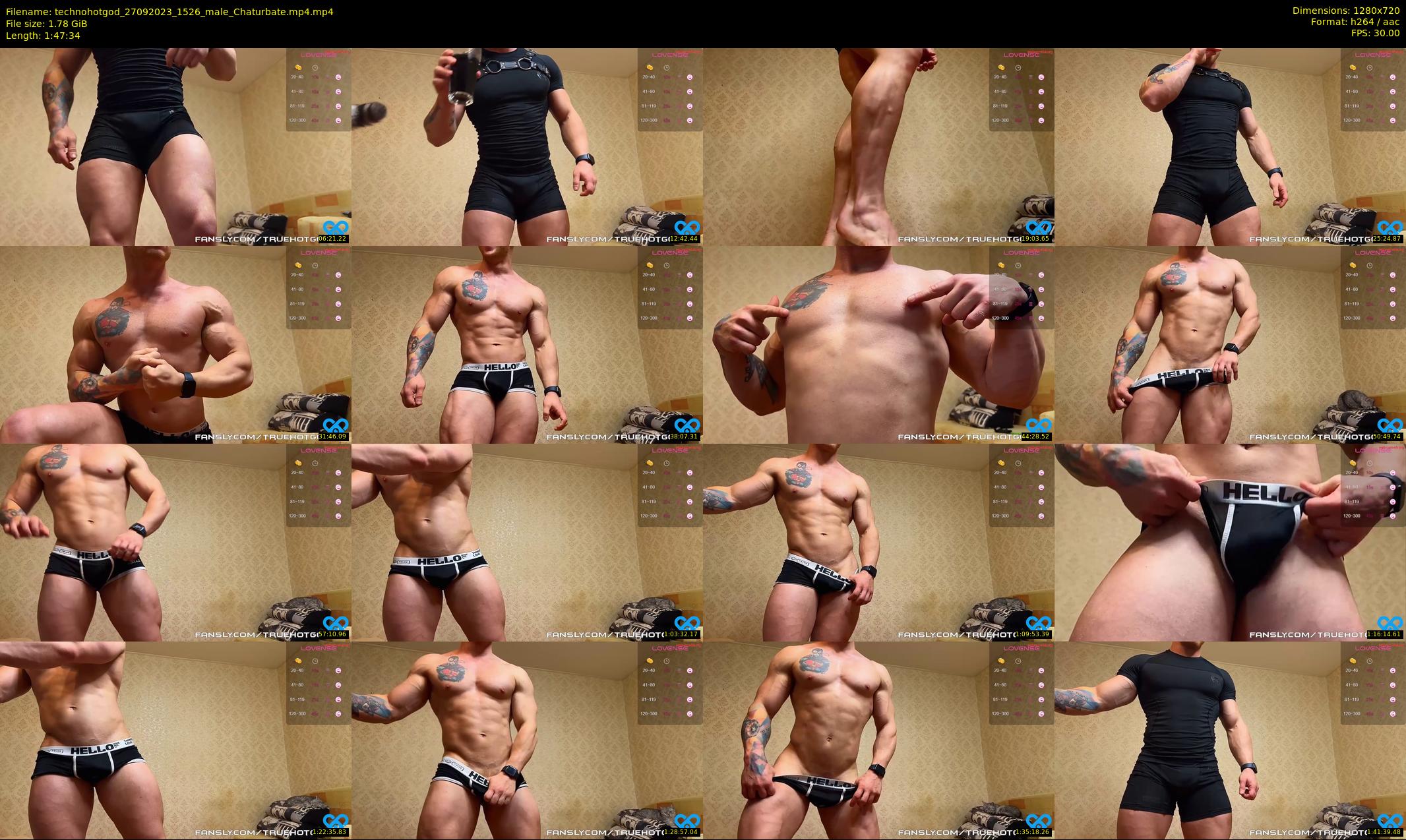 technohotgod — 108 minute Chaturbate male cam show recording, 720p, Sep 27, 2023
