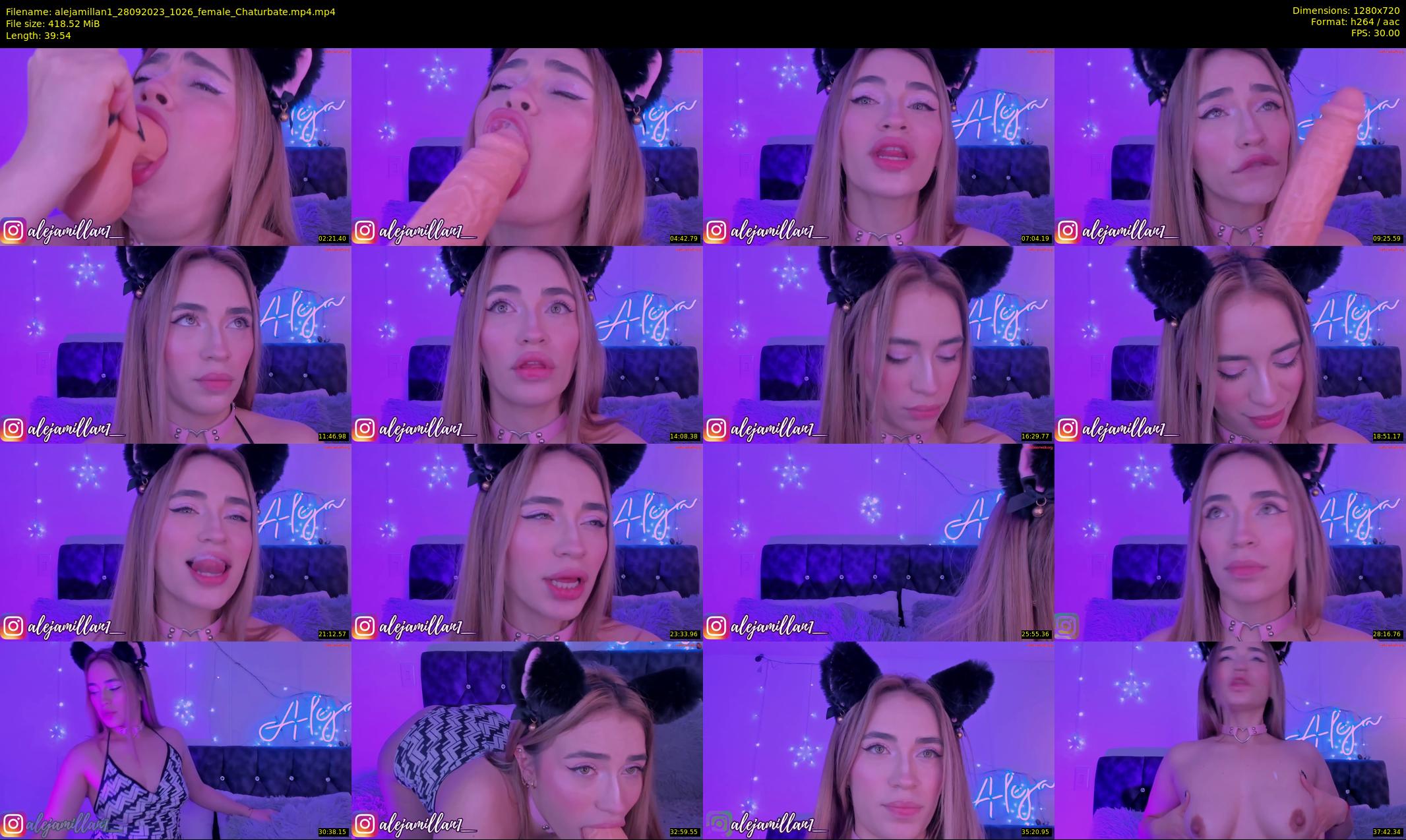 alejamillan1 — 40 minute Chaturbate female cam show recording, 720p, Sep 28, 2023