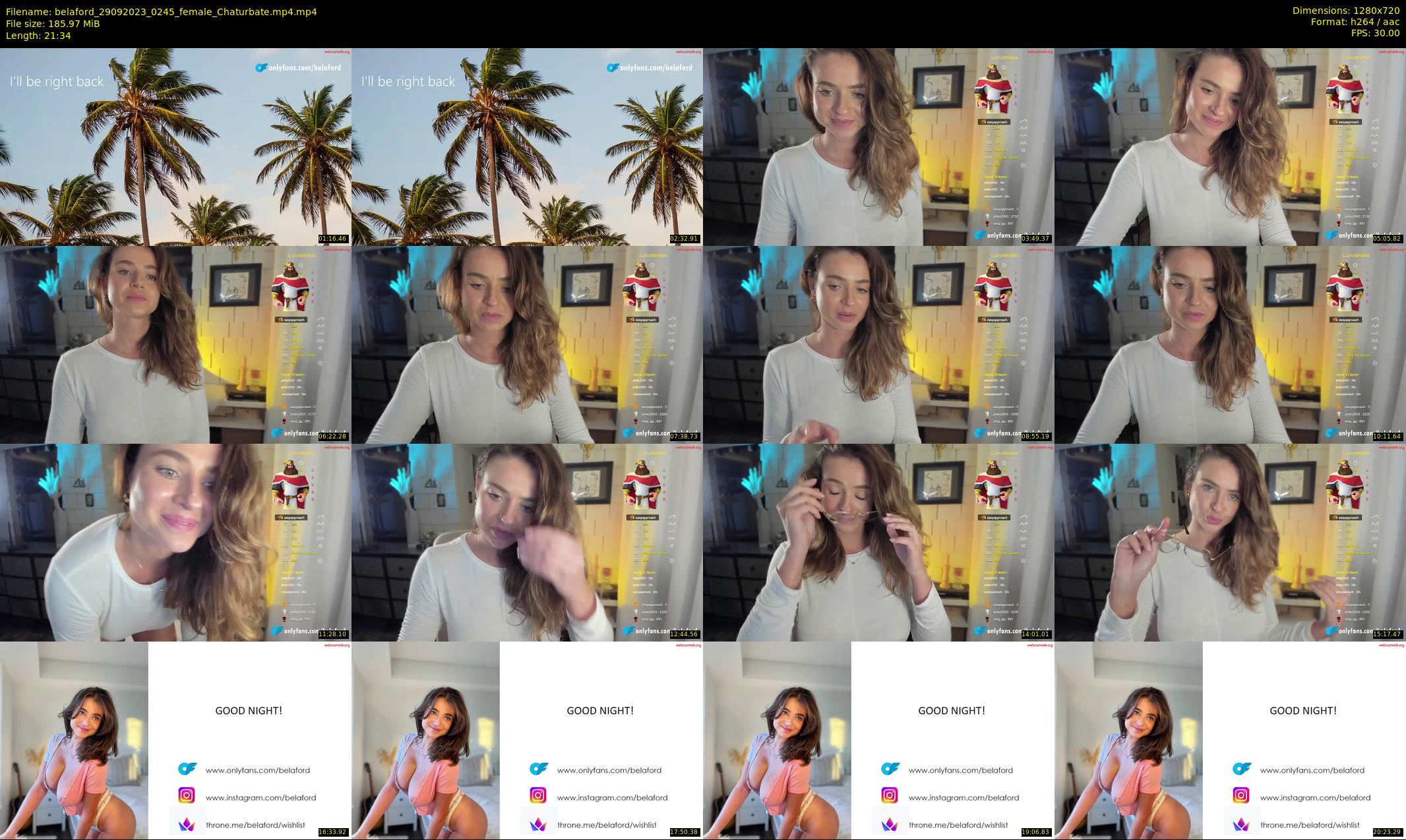 belaford — 22 minute Chaturbate female cam show recording, 720p, Sep 29, 2023