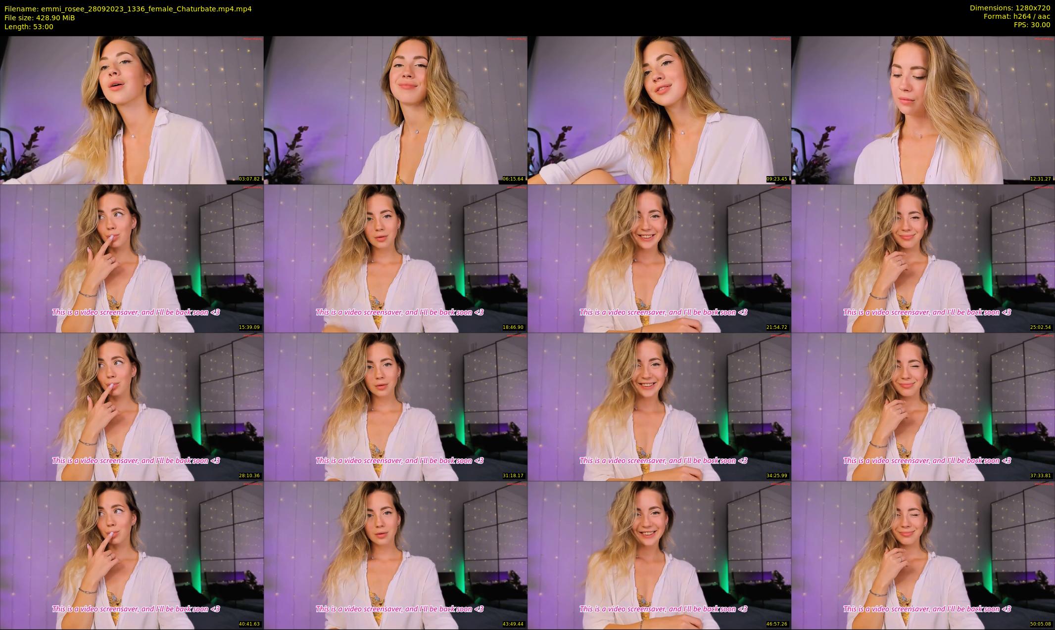emmi_rosee — 53 minute Chaturbate female cam show recording, 720p, Sep 28, 2023