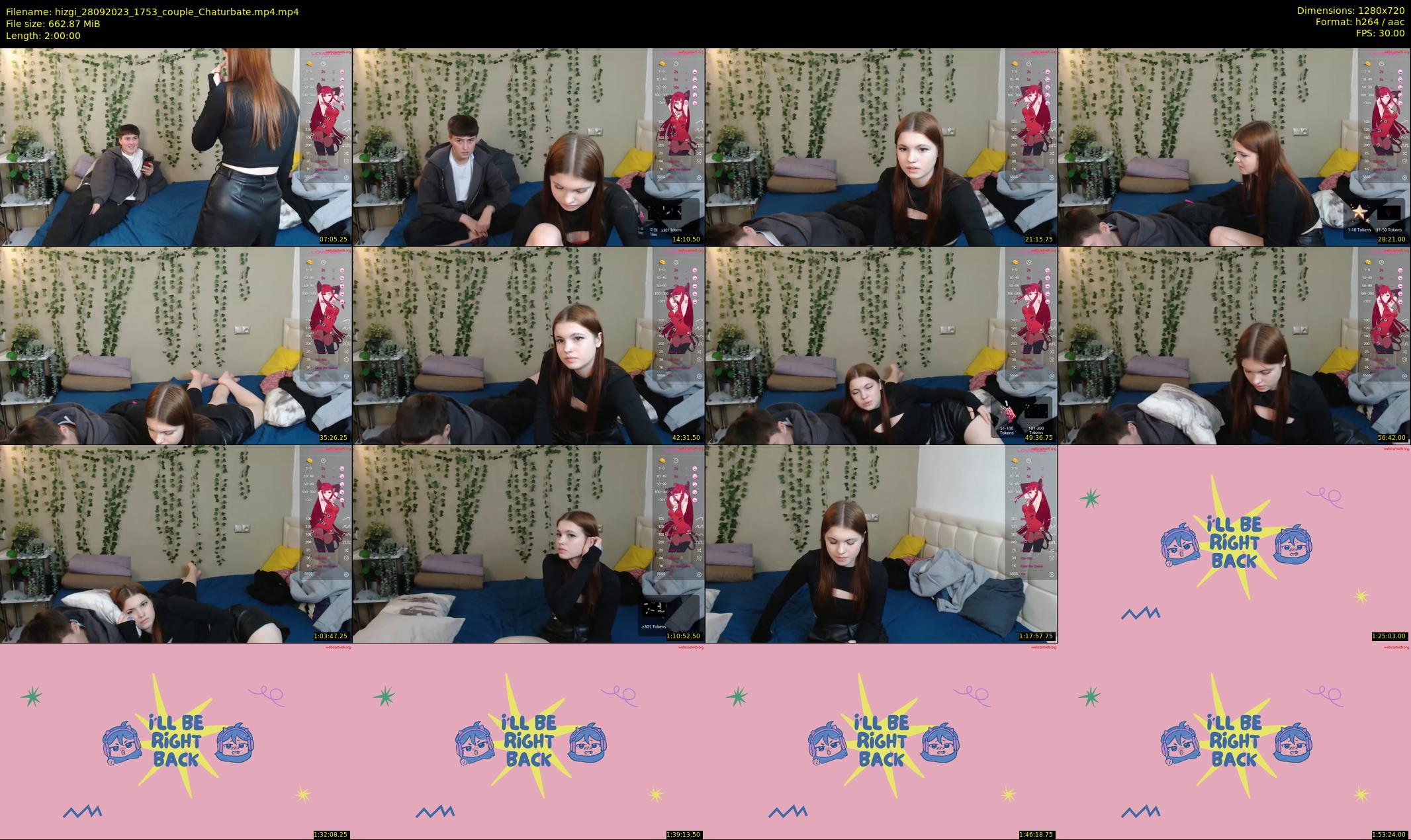 hizgi — 120 minute Chaturbate couple cam show recording, 720p, Sep 28, 2023