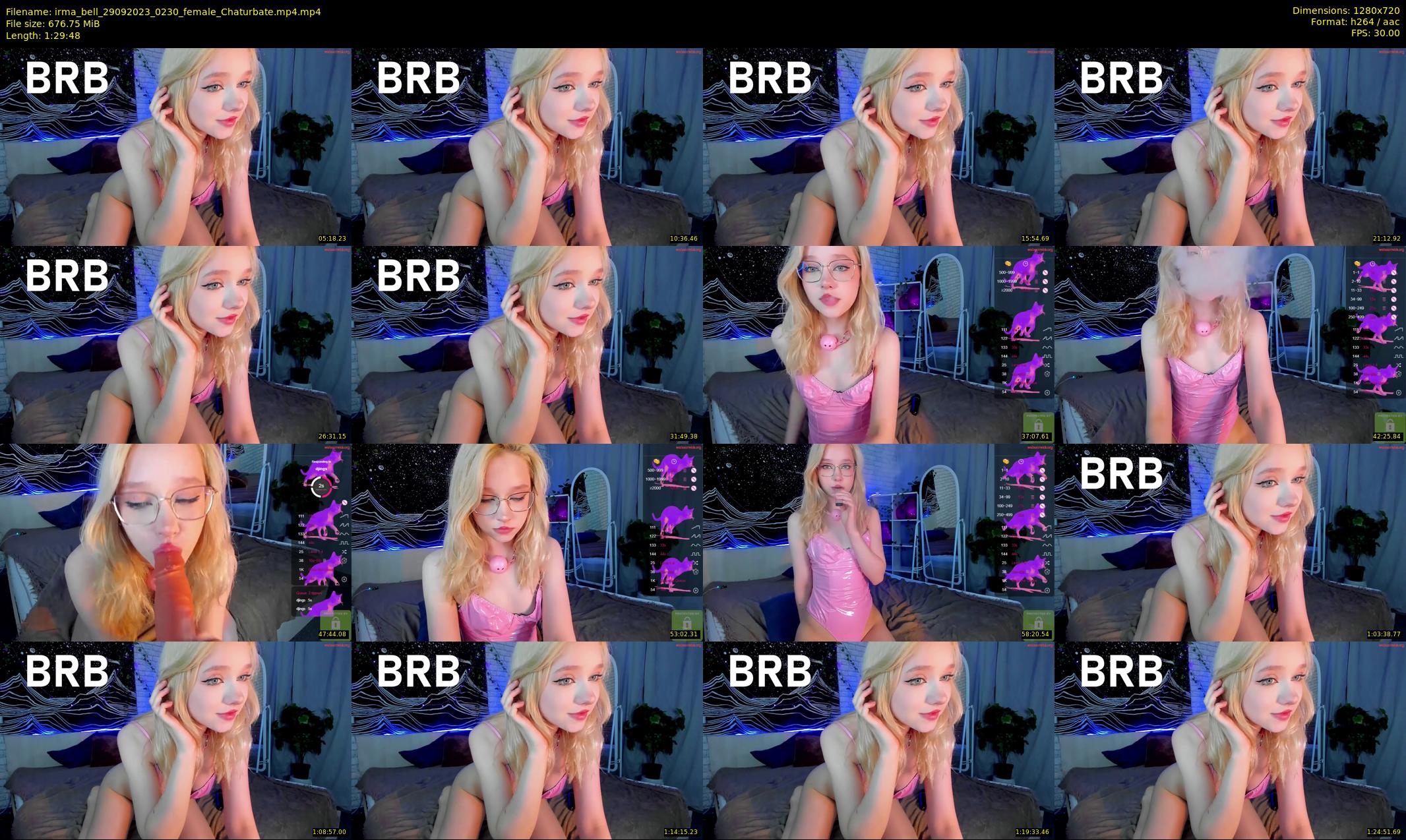 irma_bell — 90 minute Chaturbate female cam show recording, 720p, Sep 29, 2023