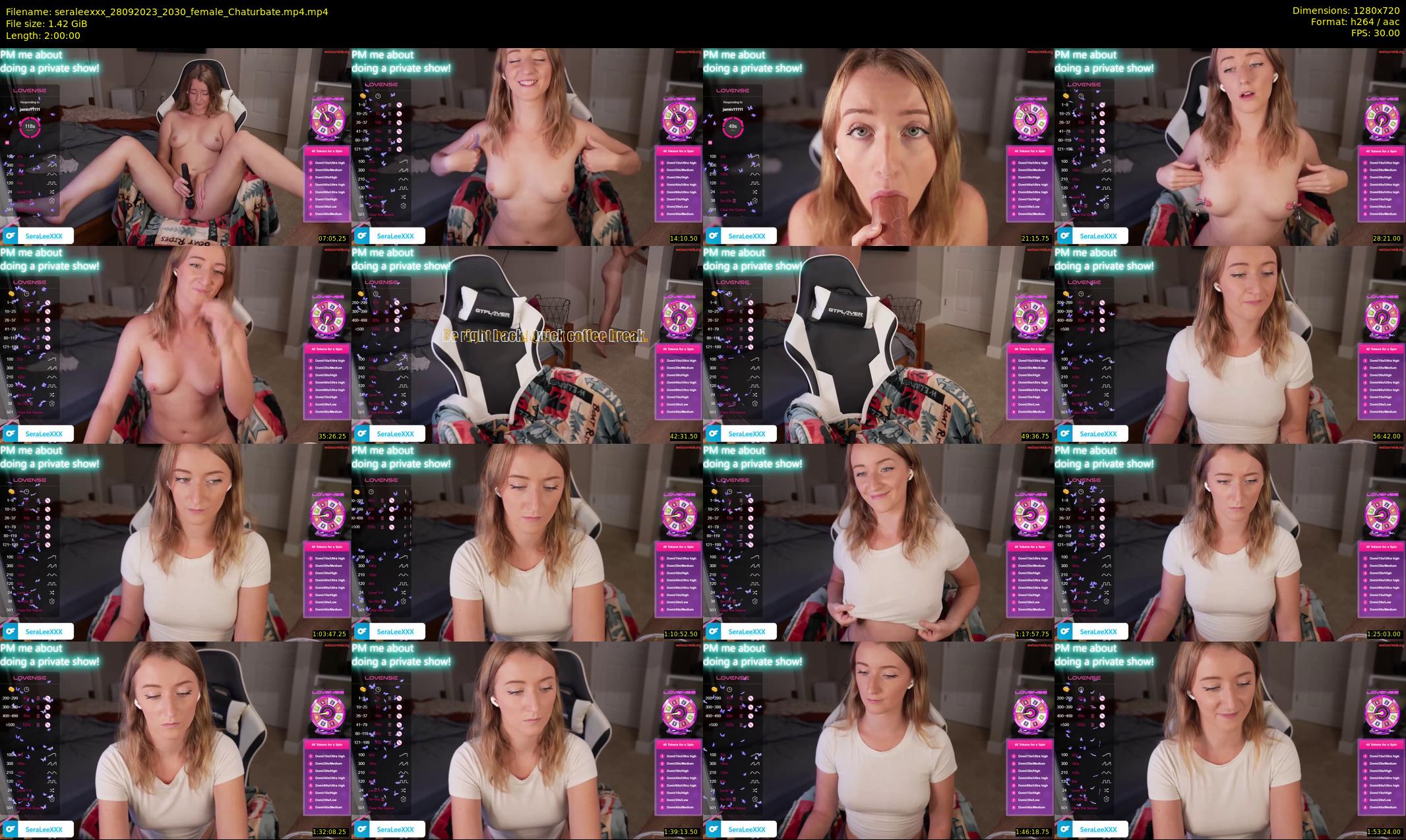 seraleexxx — 120 minute Chaturbate female cam show recording, 720p, Sep 28, 2023