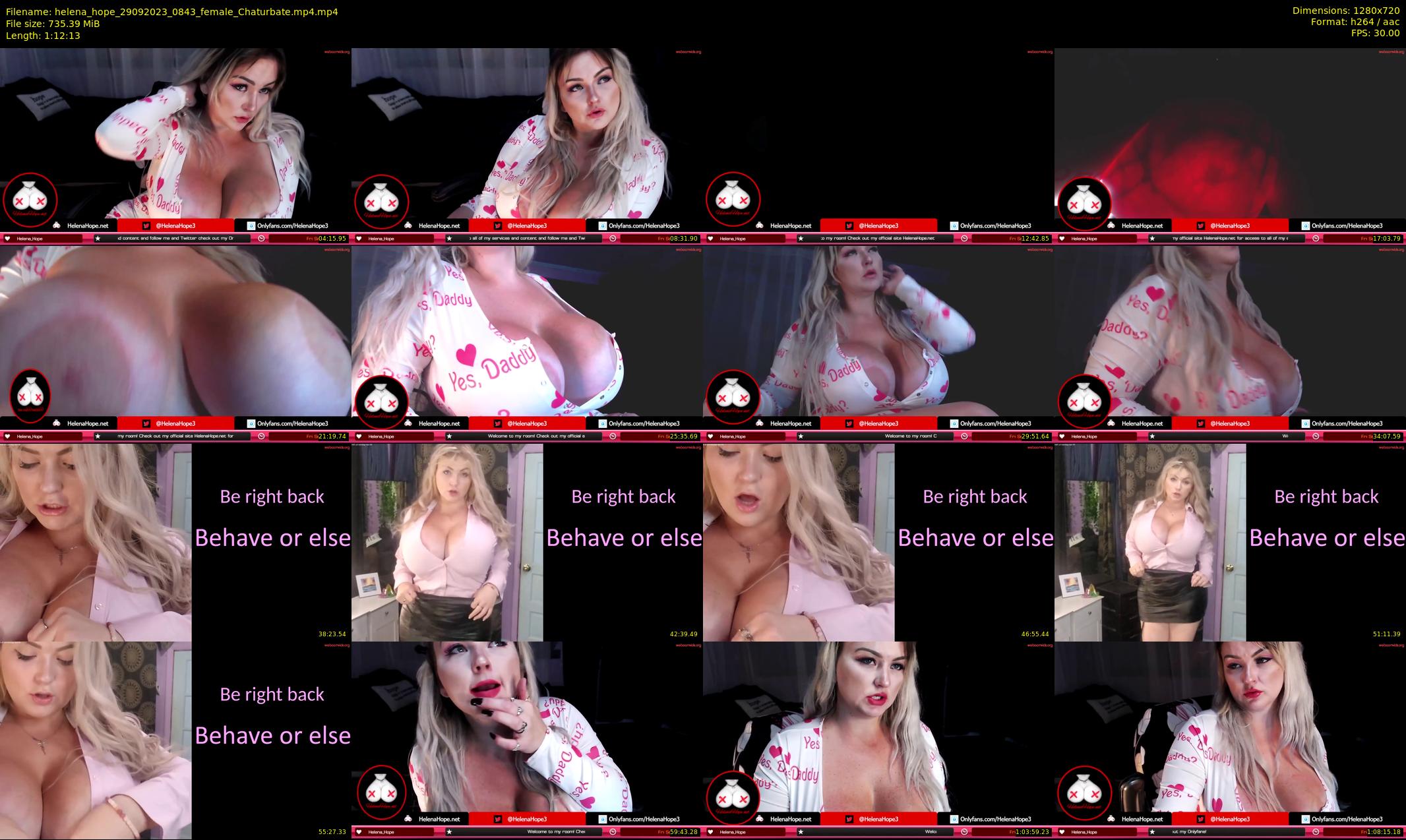 helena_hope — 73 minute Chaturbate female cam show recording, 720p, Sep 29, 2023