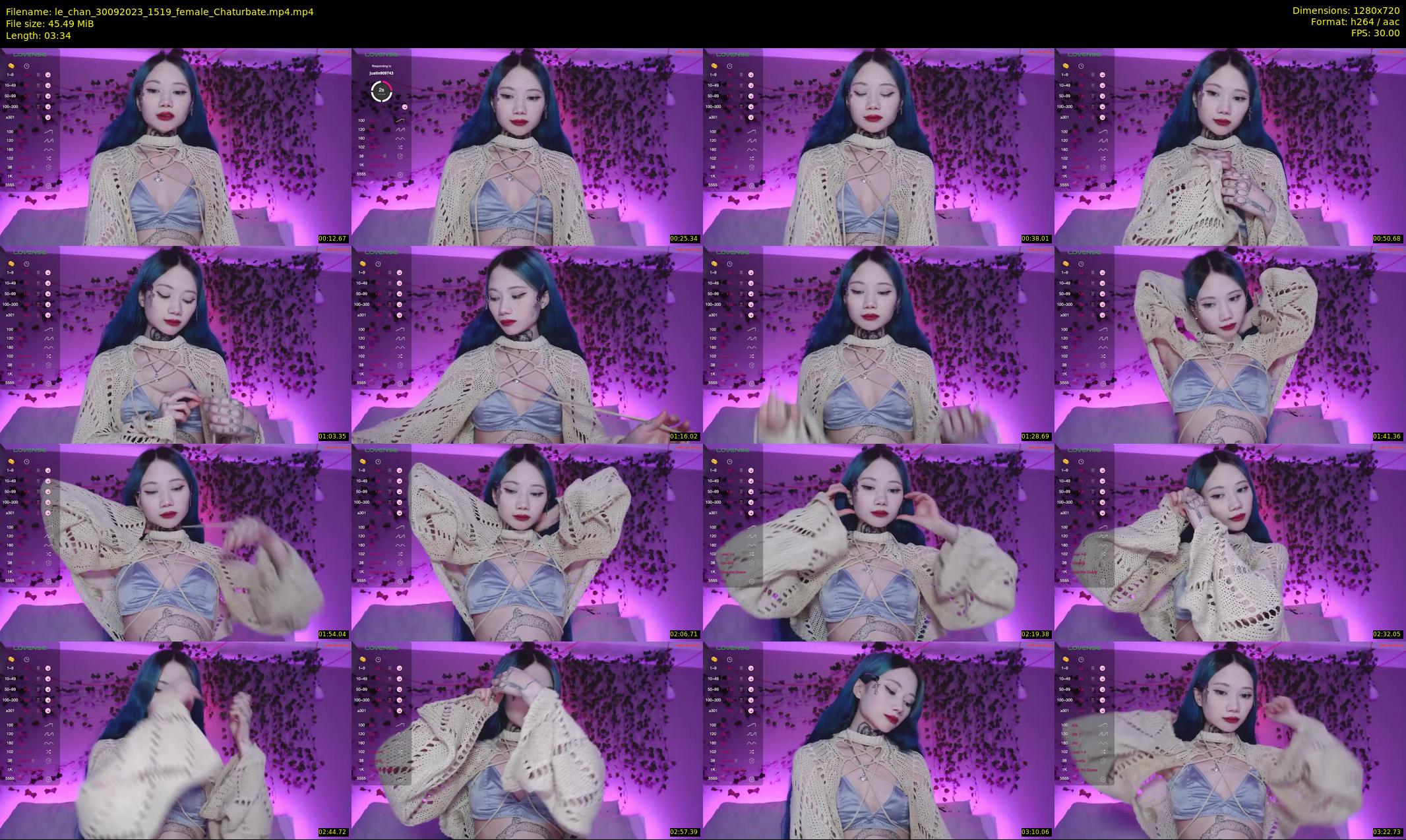 le_chan — 4 minute Chaturbate female cam show recording, 720p, Sep 30, 2023