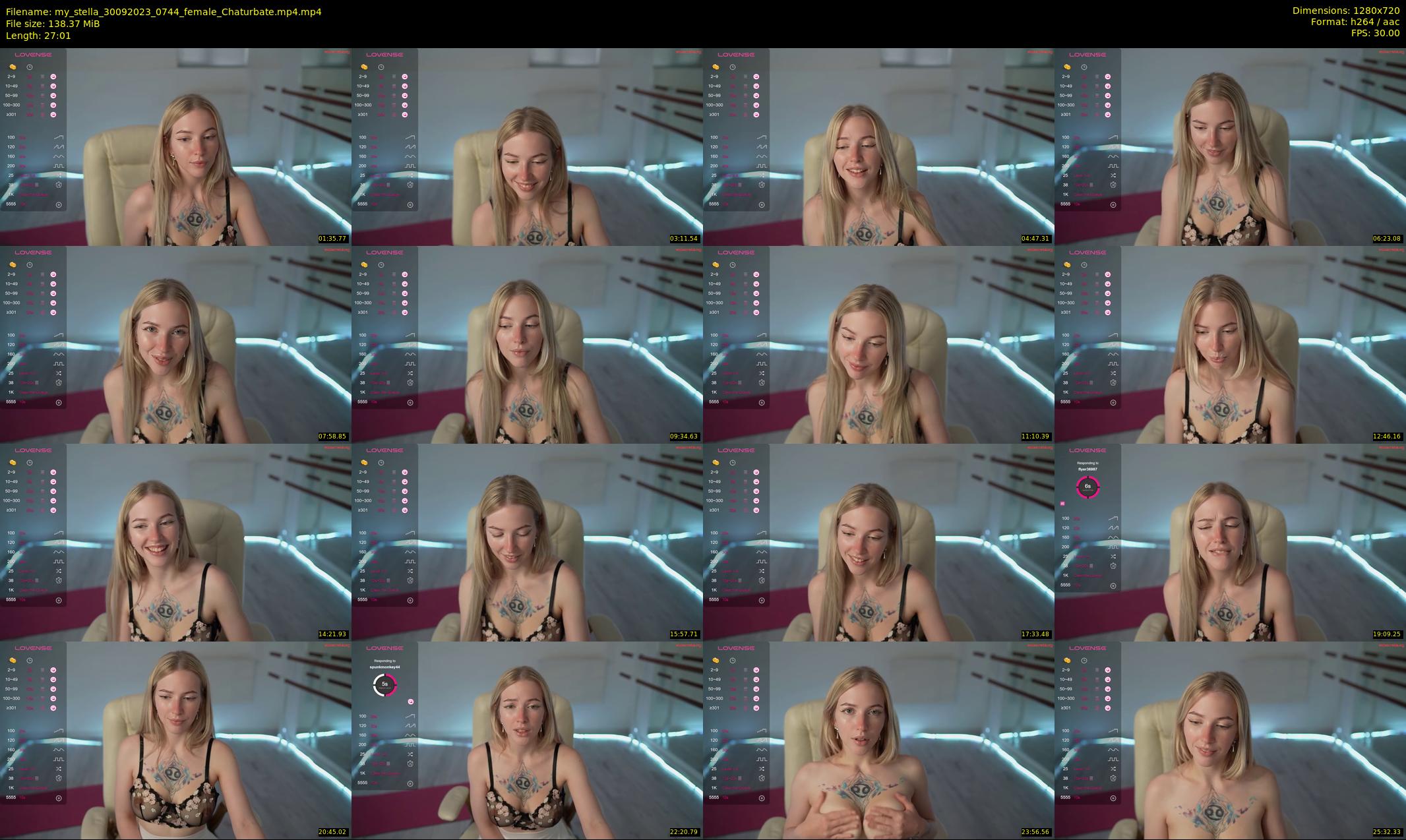 my_stella — 28 minute Chaturbate female cam show recording, 720p, Sep 30, 2023