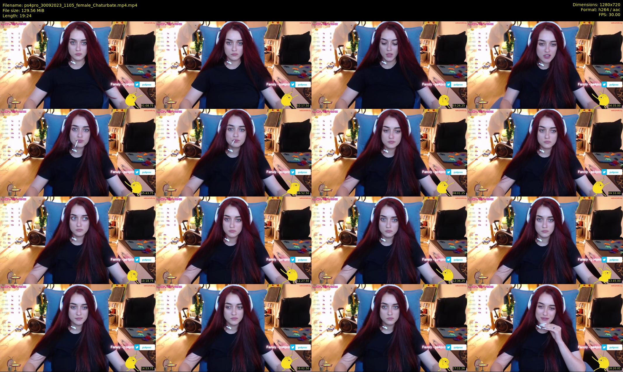 ps4pro — 20 minute Chaturbate female cam show recording, 720p, Sep 30, 2023