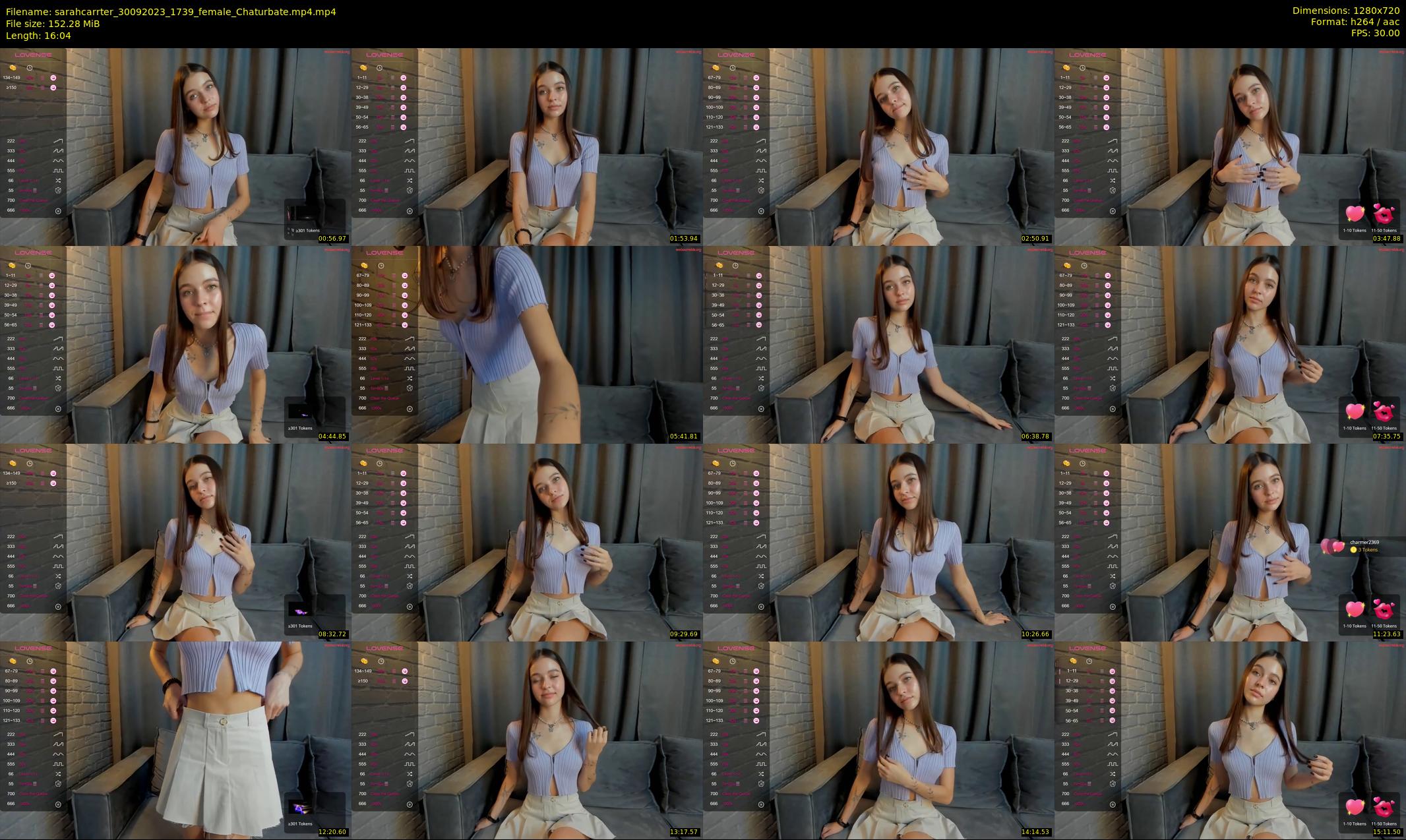 sarahcarrter — 17 minute Chaturbate female cam show recording, 720p, Sep 30, 2023