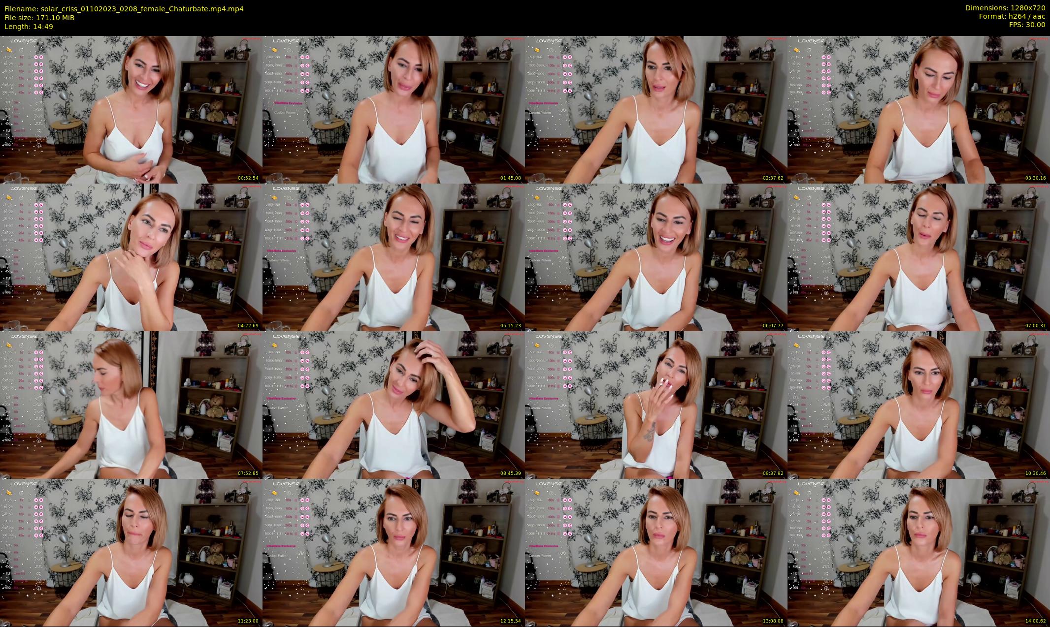 solar_criss — 15 minute Chaturbate female cam show recording, 720p, Oct 1, 2023