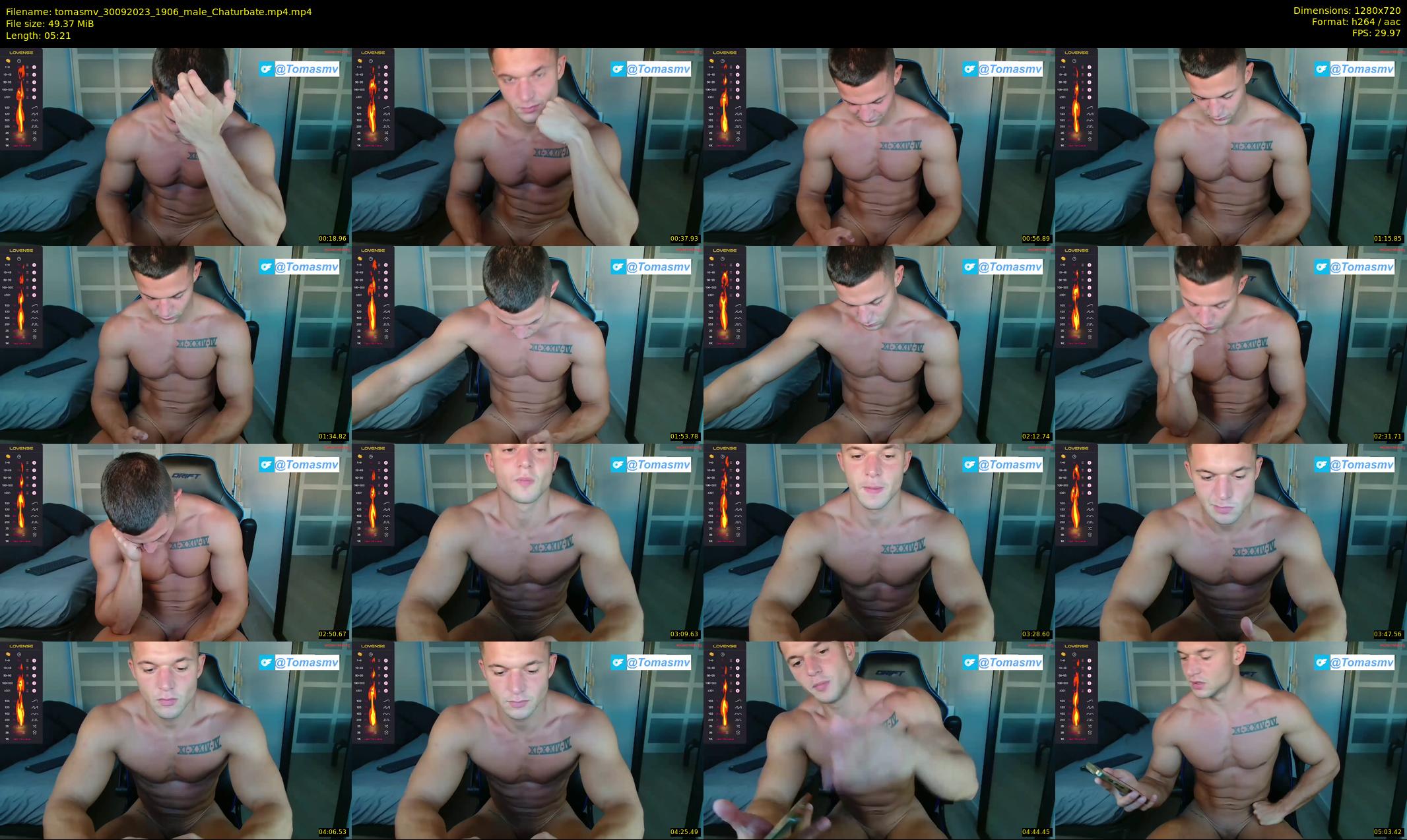 tomasmv — 6 minute Chaturbate male cam show recording, 720p, Sep 30, 2023