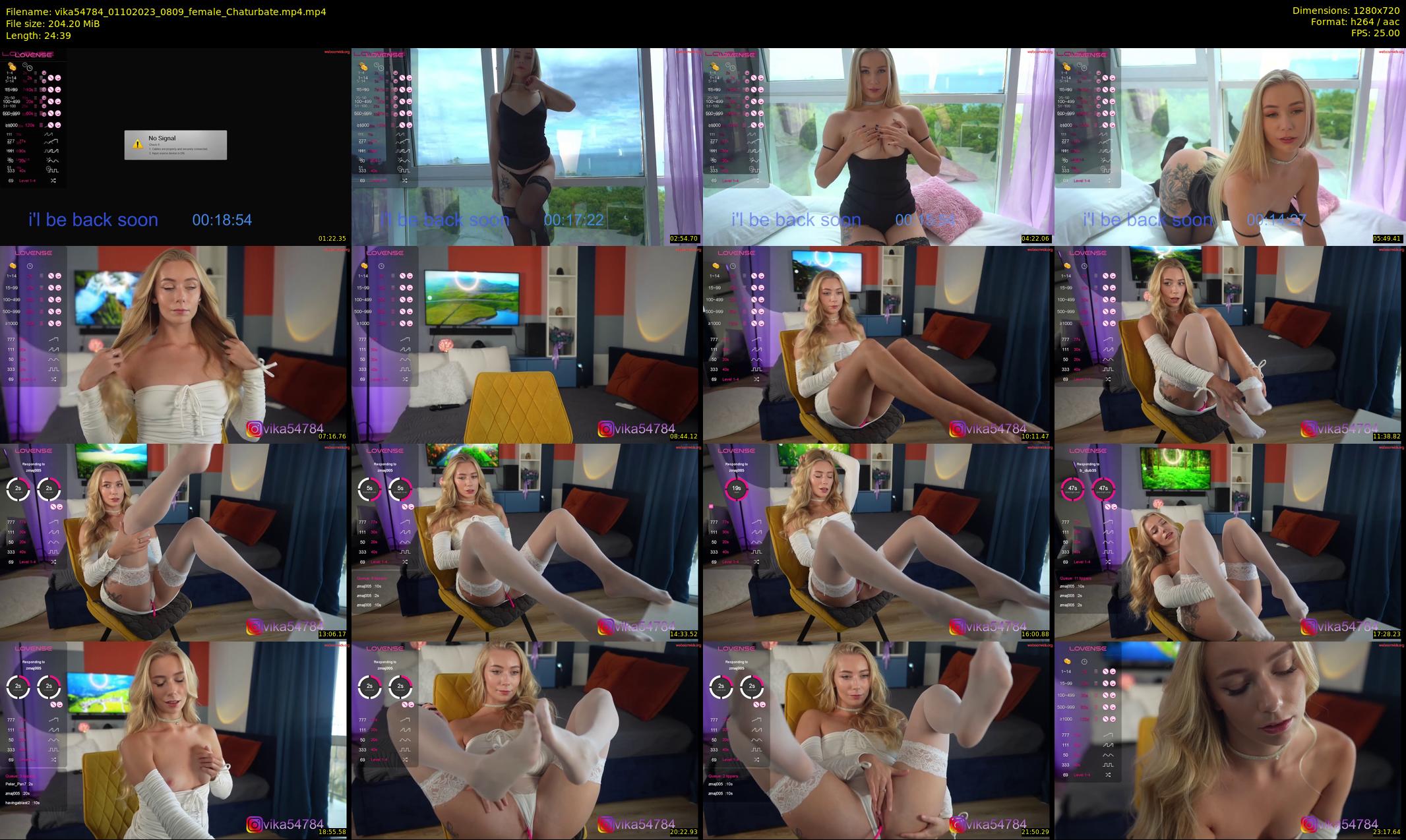 vika54784 — 25 minute Chaturbate female cam show recording, 720p, Oct 1, 2023
