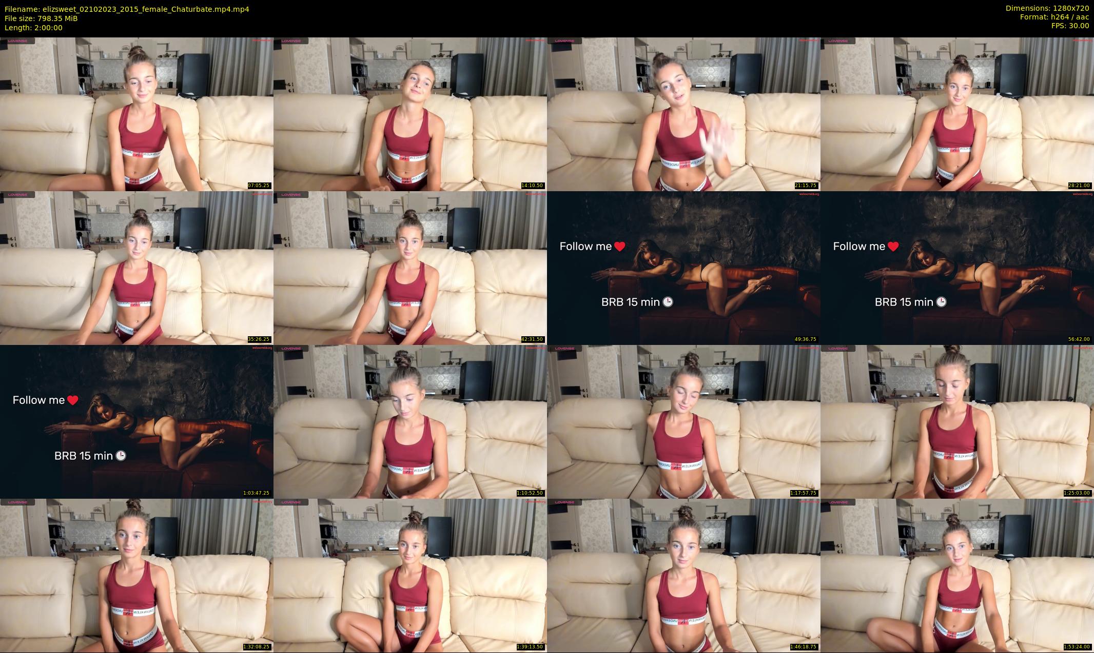 elizsweet — 120 minute Chaturbate female cam show recording, 720p, Oct 2, 2023