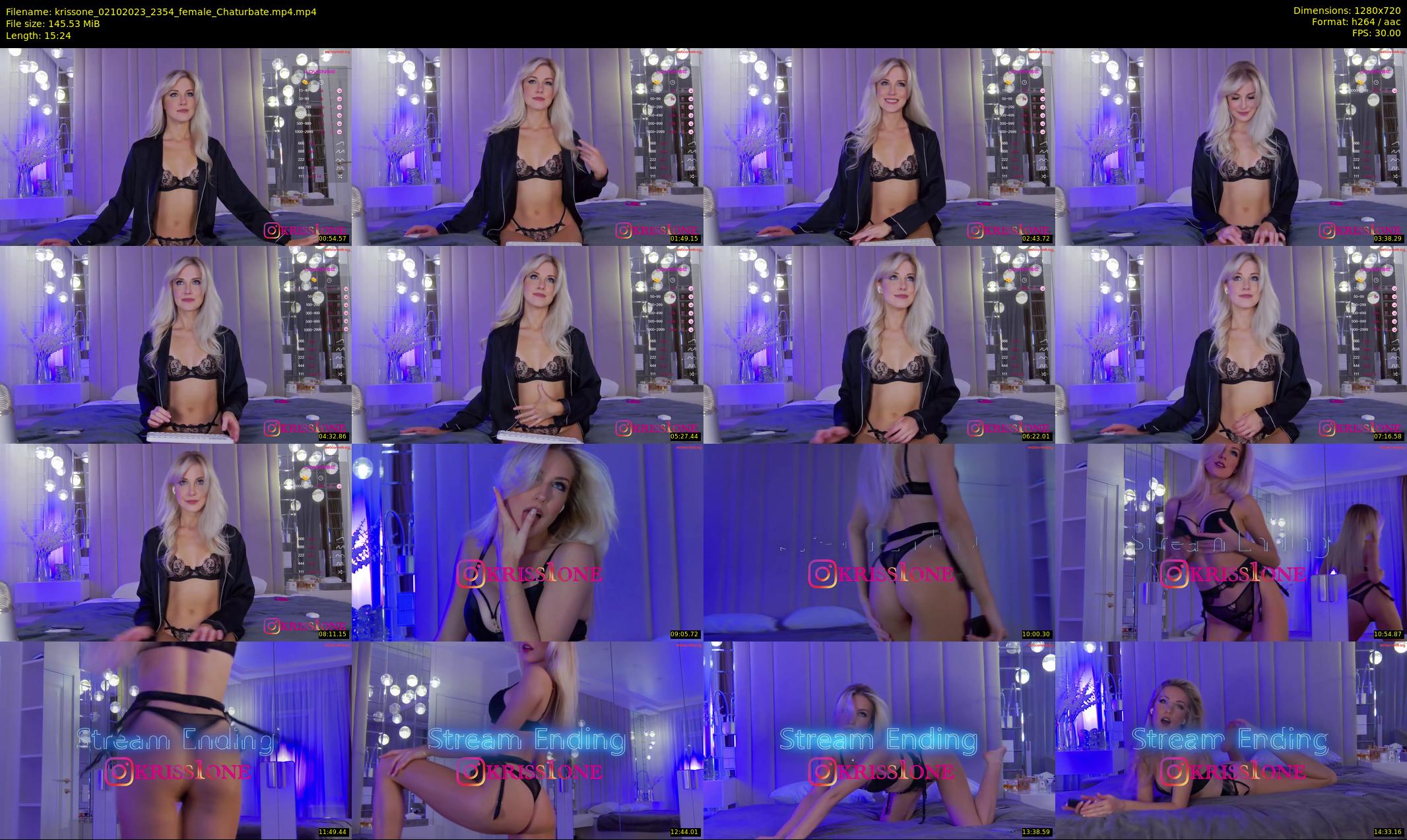 krissone — 16 minute Chaturbate female cam show recording, 720p, Oct 2, 2023