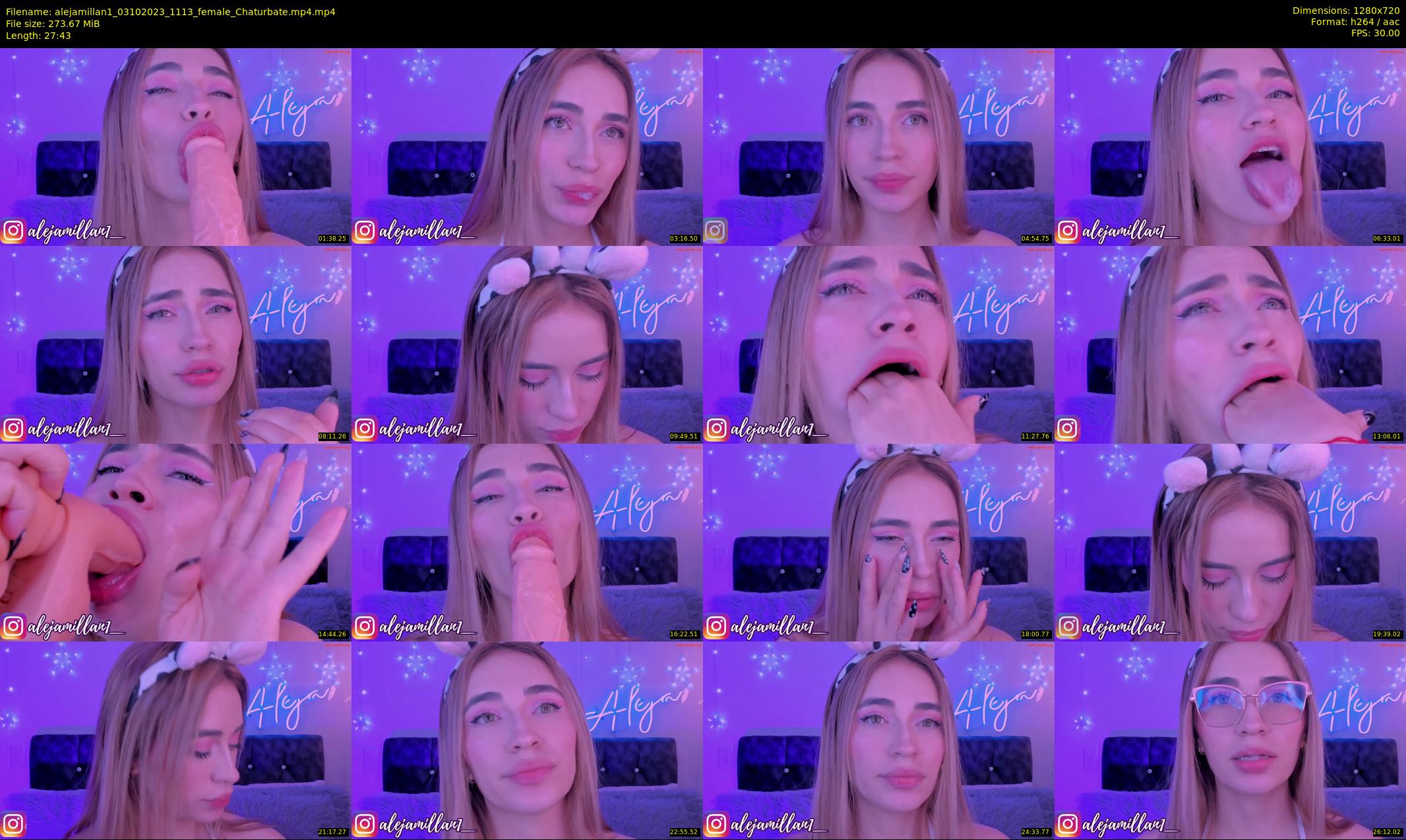 alejamillan1 — 28 minute Chaturbate female cam show recording, 720p, Oct 3, 2023
