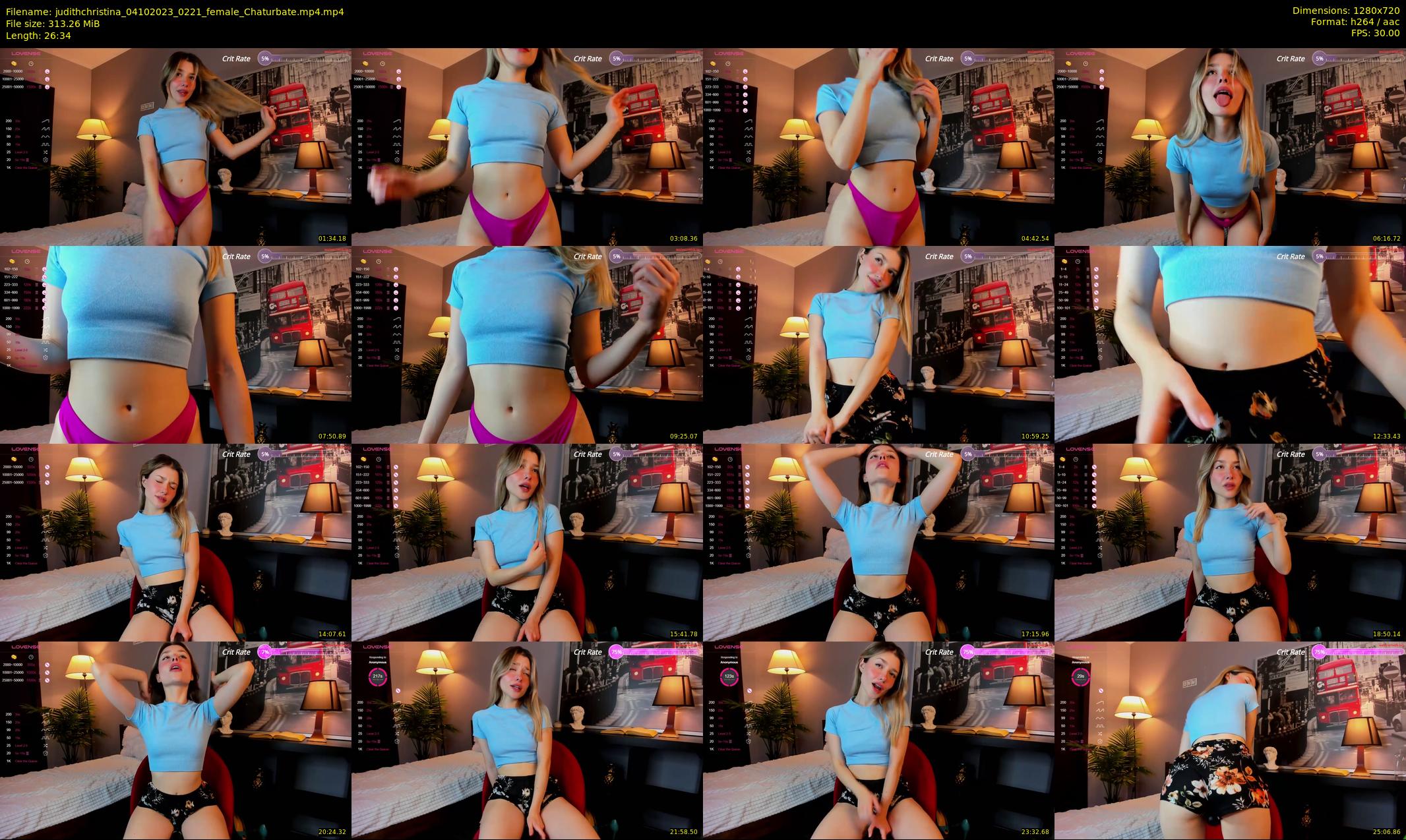 judithchristina — 27 minute Chaturbate female cam show recording, 720p, Oct 4, 2023