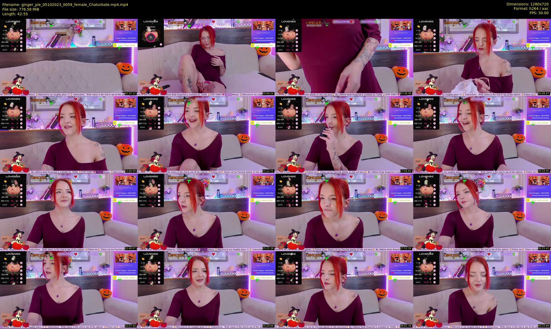 ginger_pie — 43 minute Chaturbate female cam show recording, 720p, Oct 5, 2023