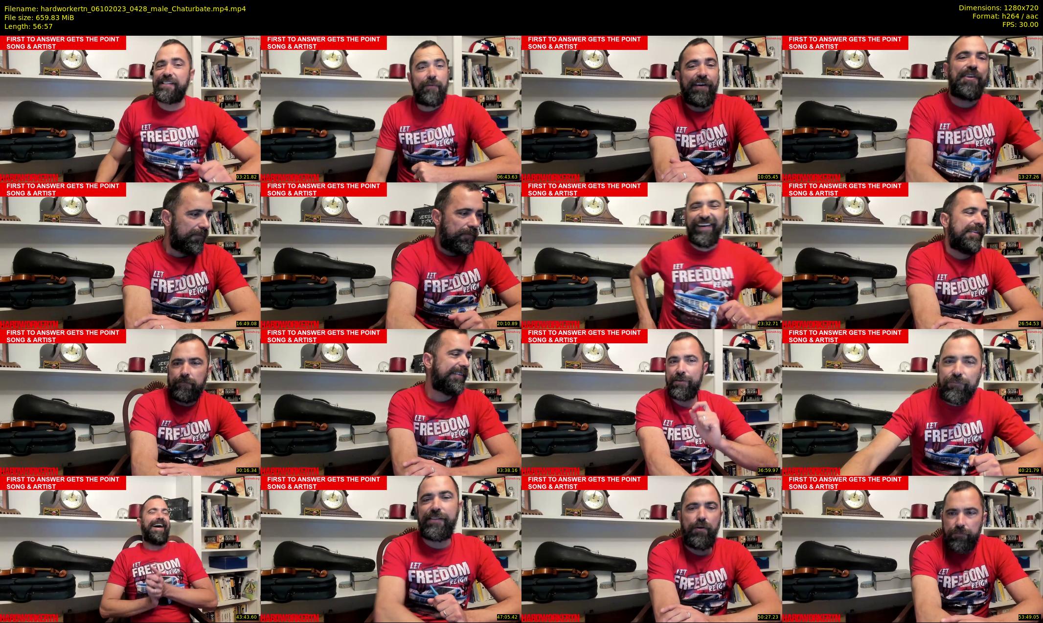 hardworkertn — 57 minute Chaturbate male cam show recording, 720p, Oct 6, 2023