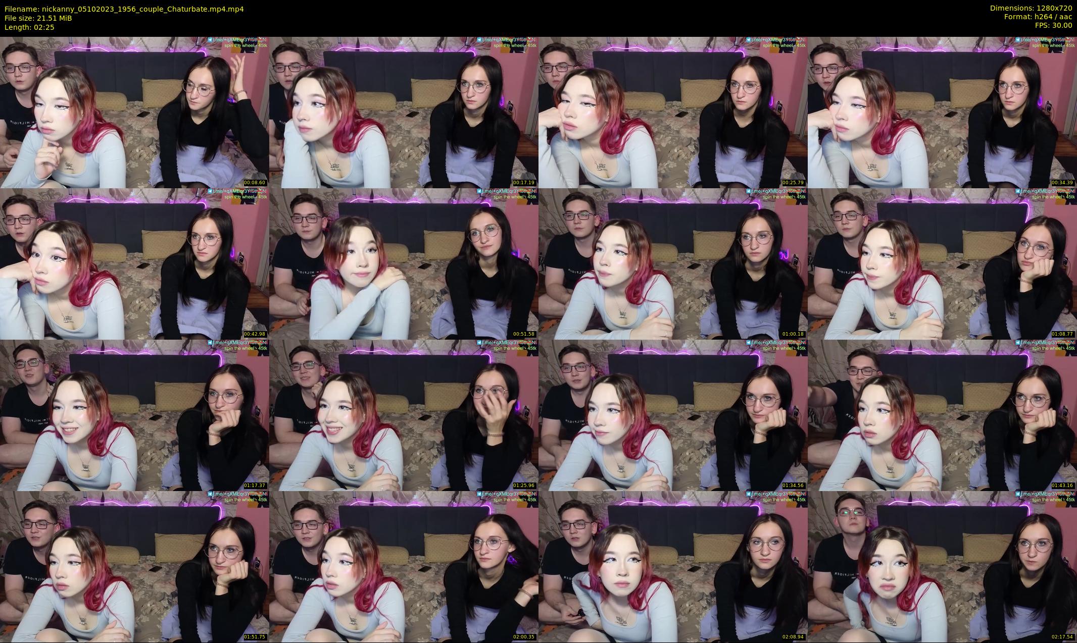 nickanny — 3 minute Chaturbate couple cam show recording, 720p, Oct 5, 2023