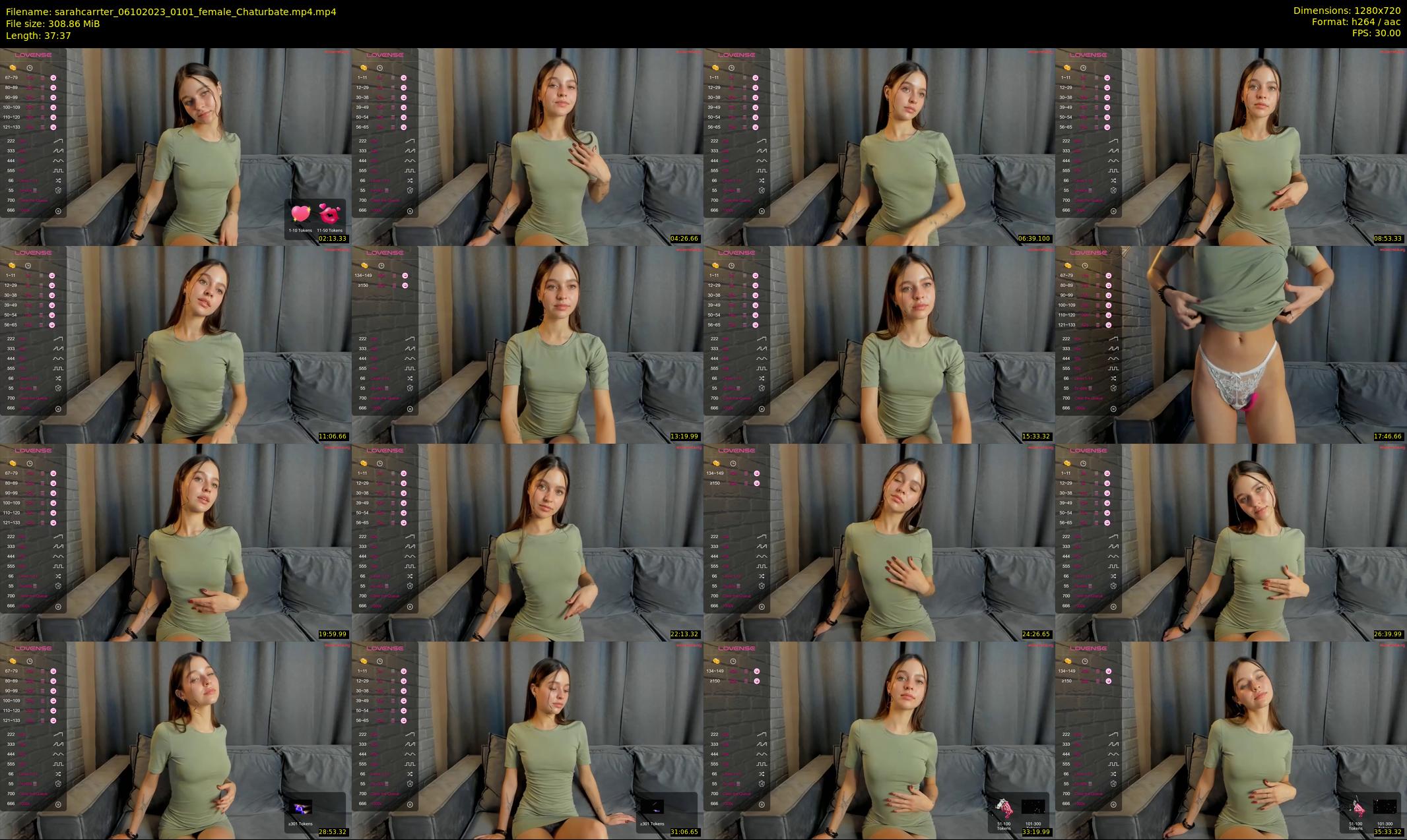sarahcarrter — 38 minute Chaturbate female cam show recording, 720p, Oct 6, 2023
