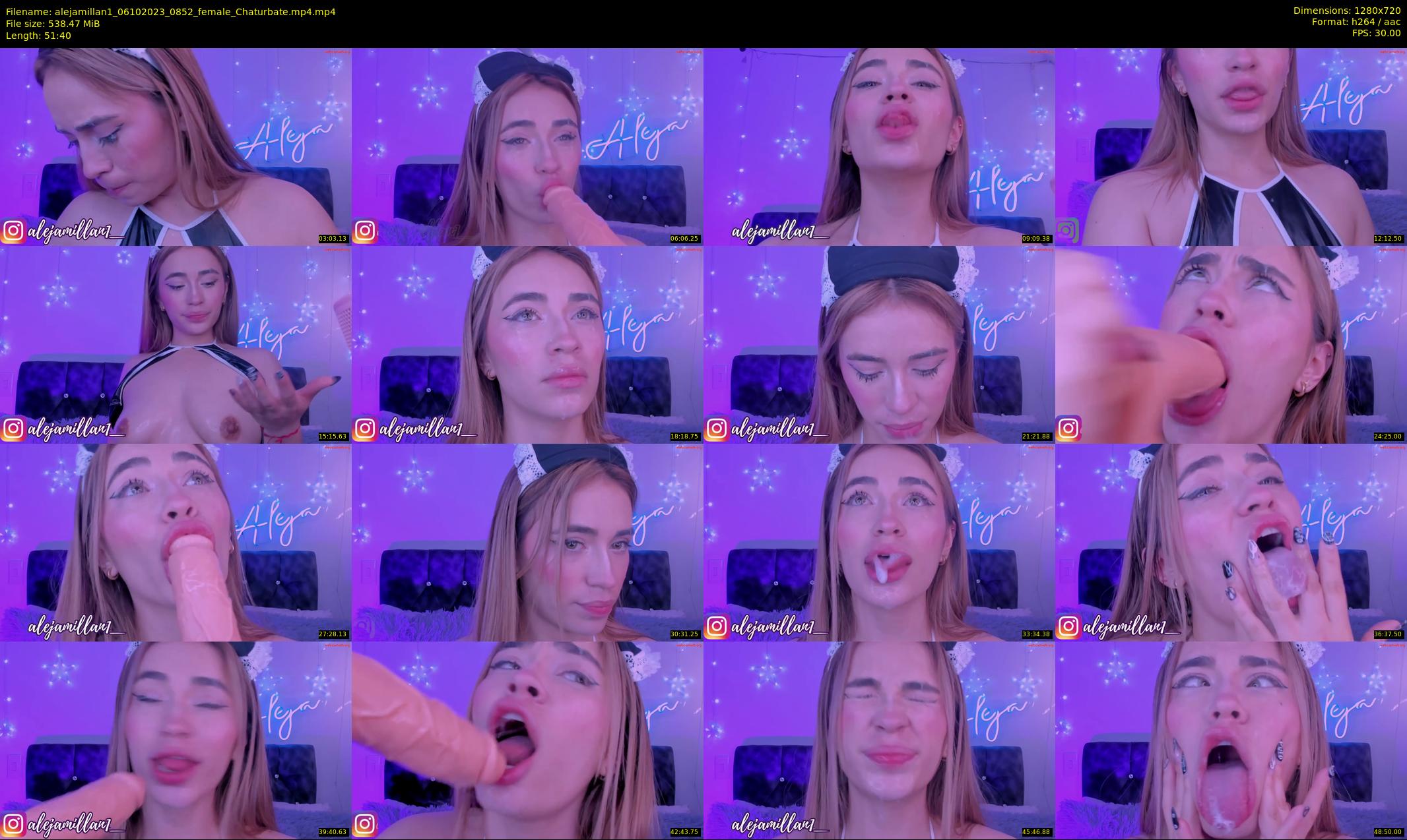 alejamillan1 — 52 minute Chaturbate female cam show recording, 720p, Oct 6, 2023