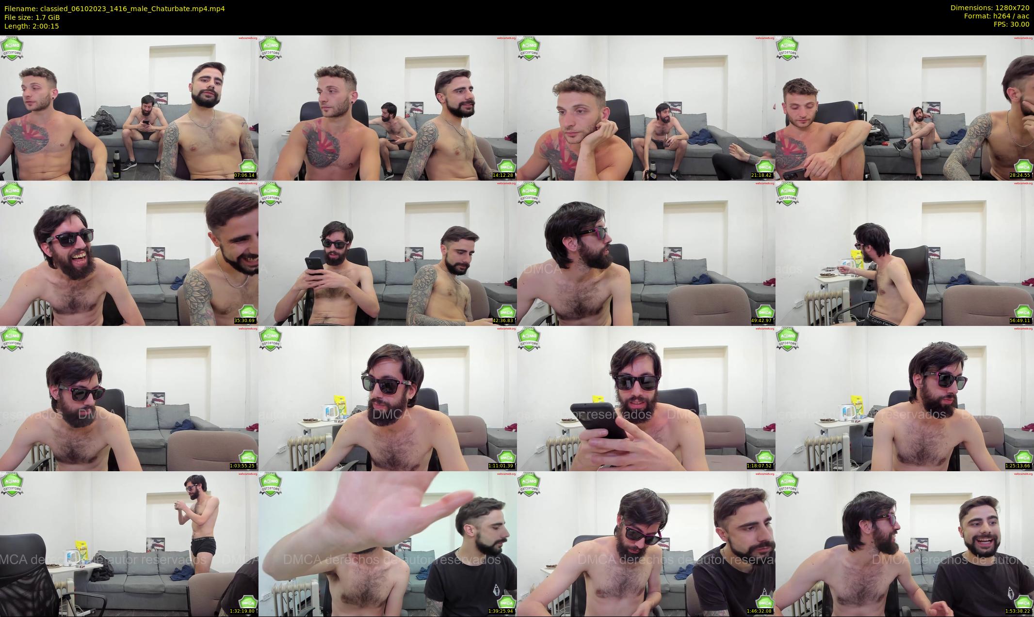 classied — 121 minute Chaturbate male cam show recording, 720p, Oct 6, 2023