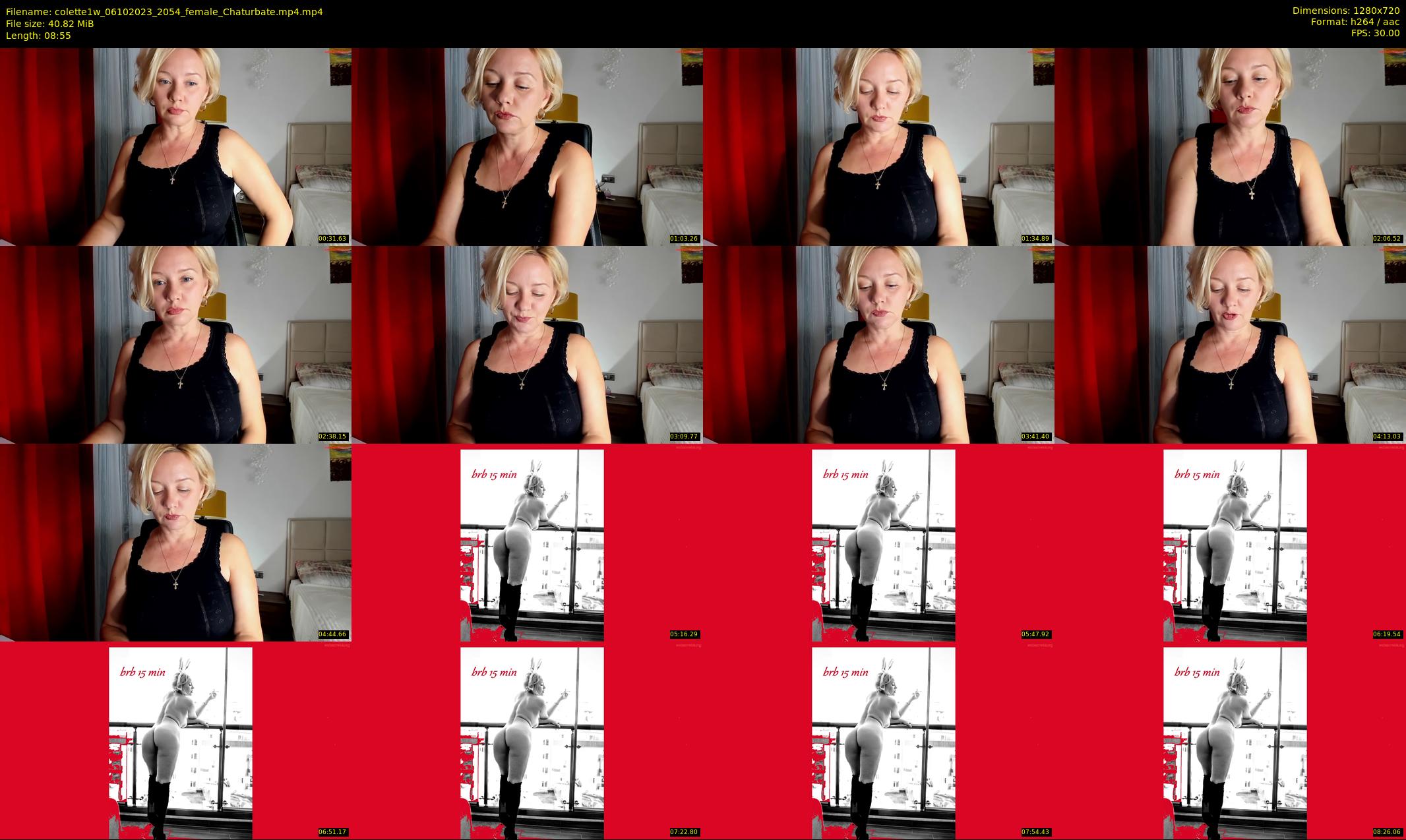 colette1w — 9 minute Chaturbate female cam show recording, 720p, Oct 6, 2023