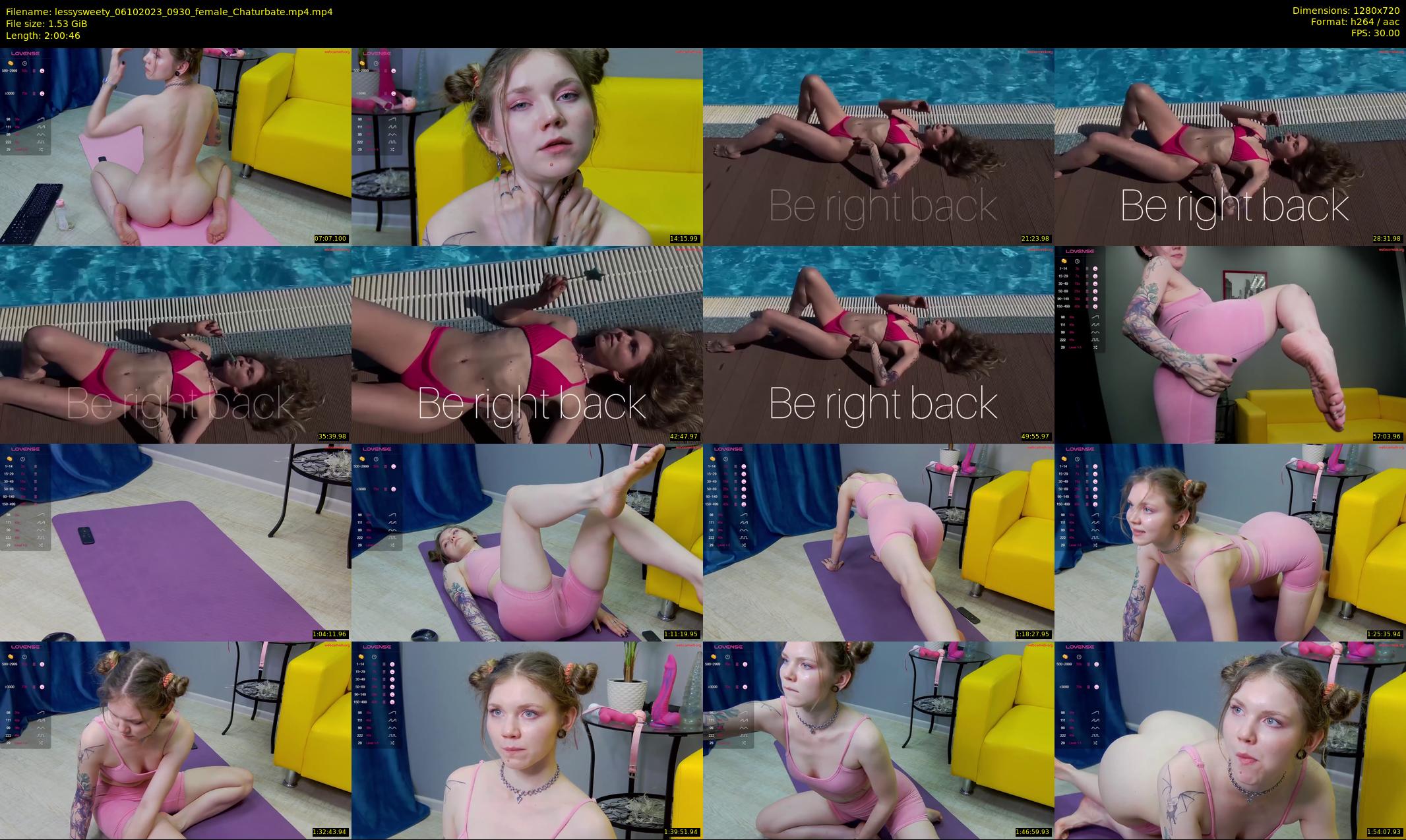 lessysweety — 121 minute Chaturbate female cam show recording, 720p, Oct 6, 2023